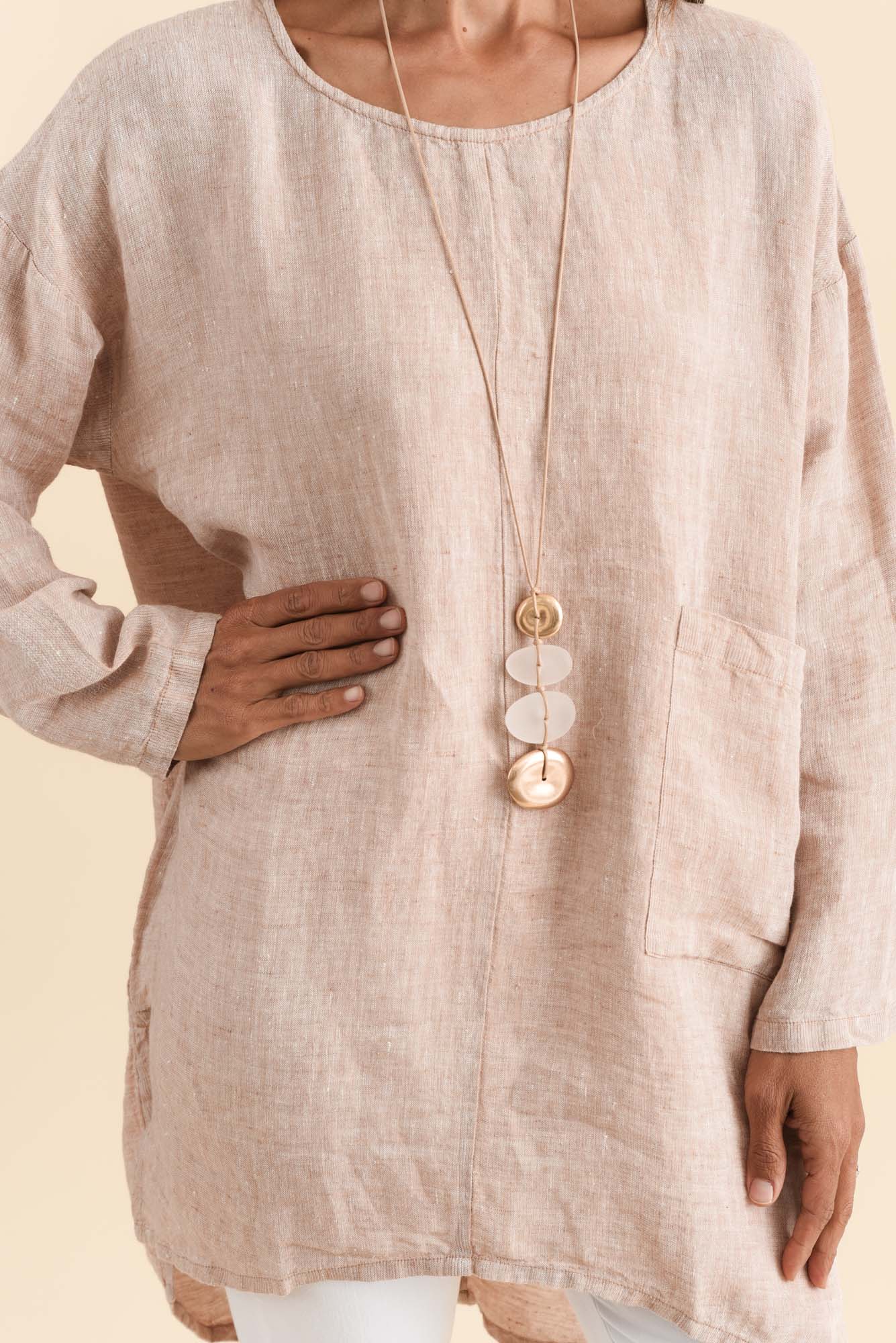 Abbey Pink Linen Tunic - Image 5