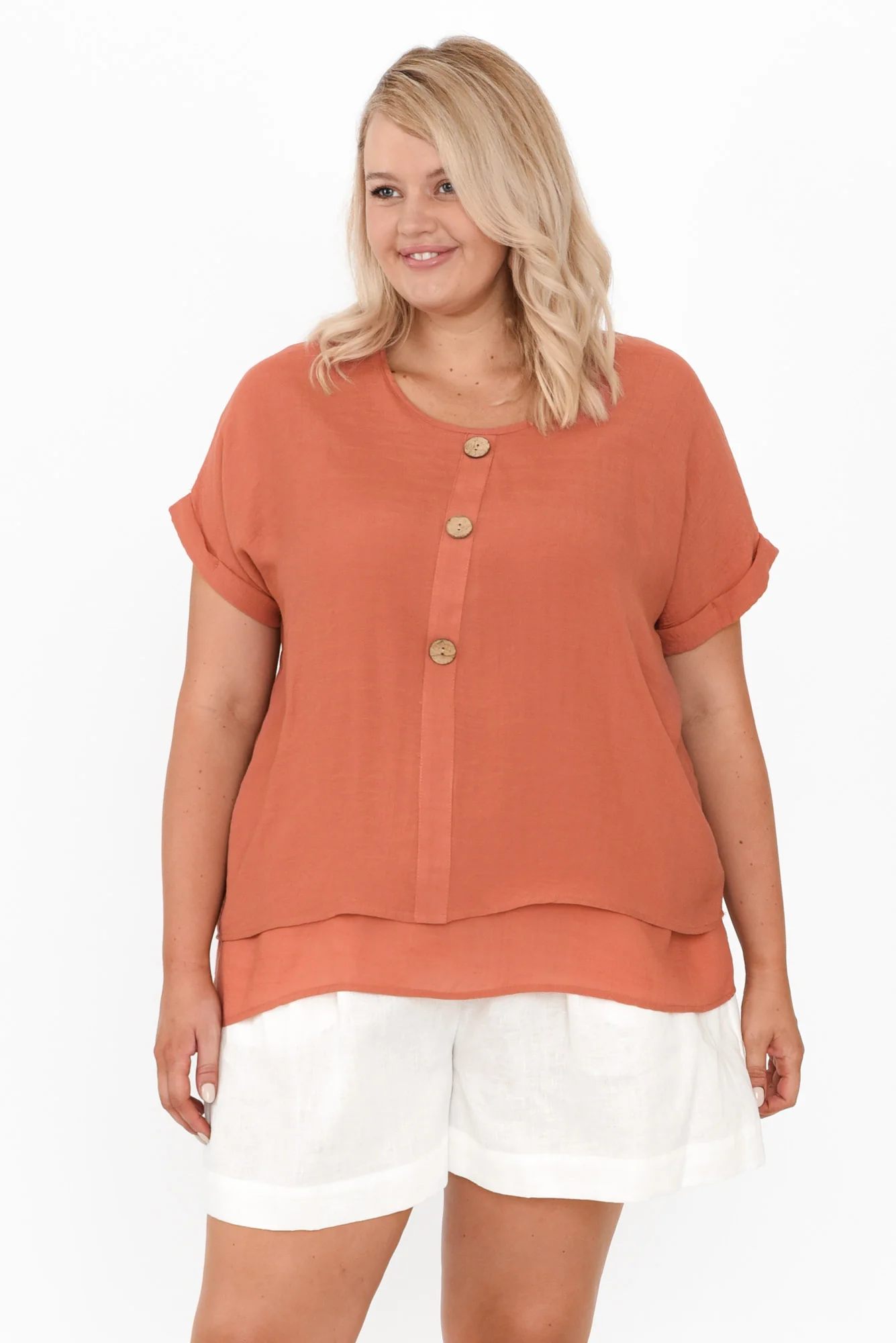 Abilene Rust Button Top - Image 8