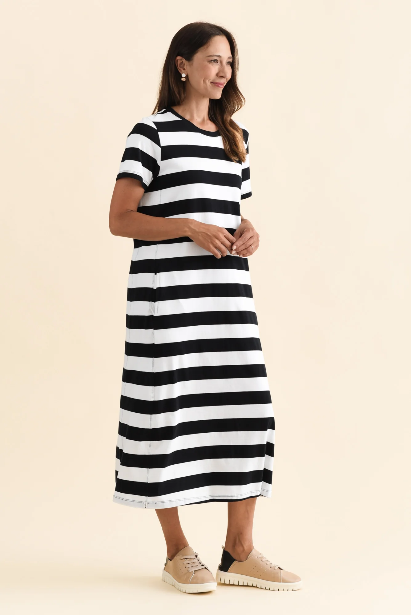 Adira Black Stripe Pocket Dress - Image 3