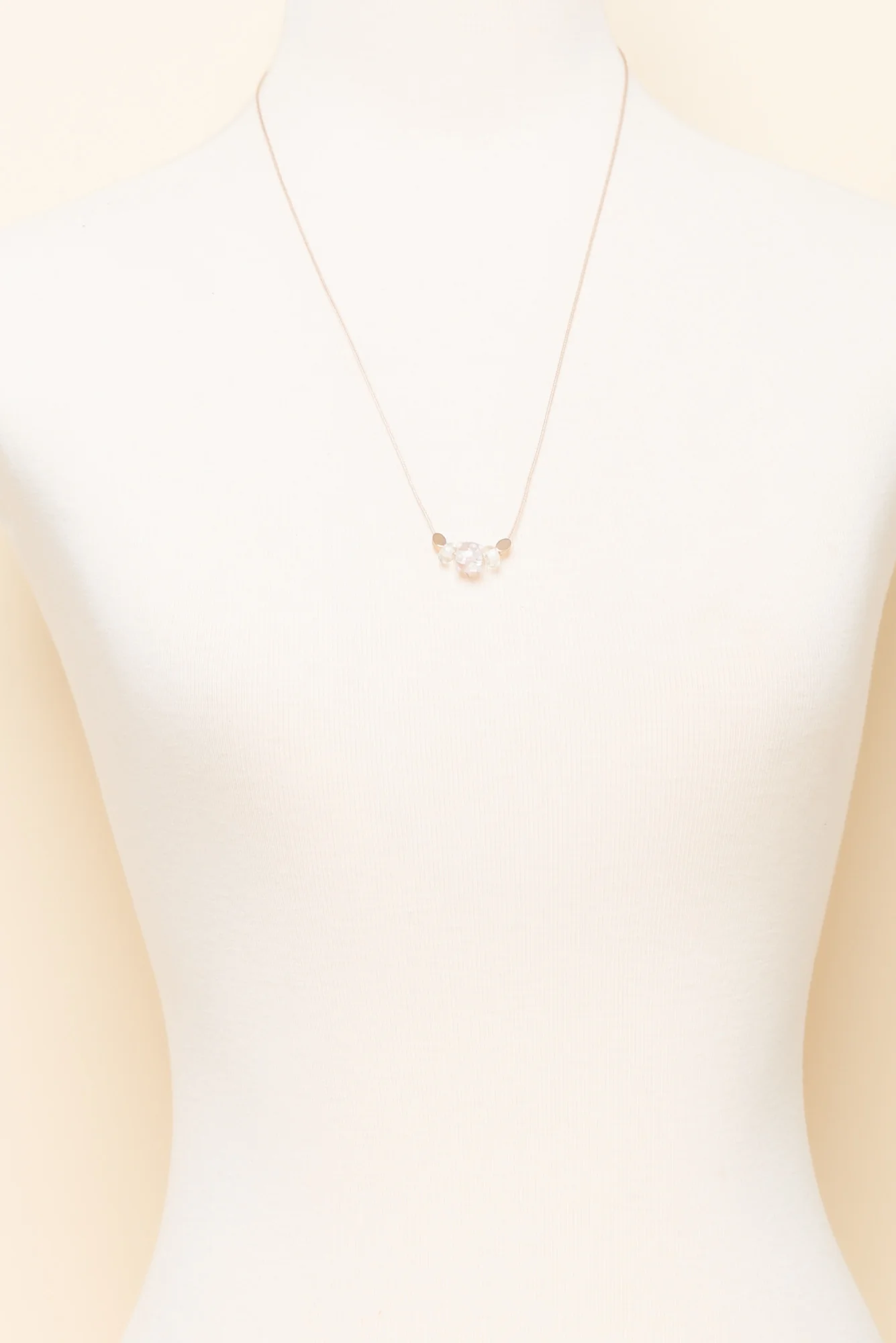Almia Pink Dot Glass Beaded Necklace - Image 2