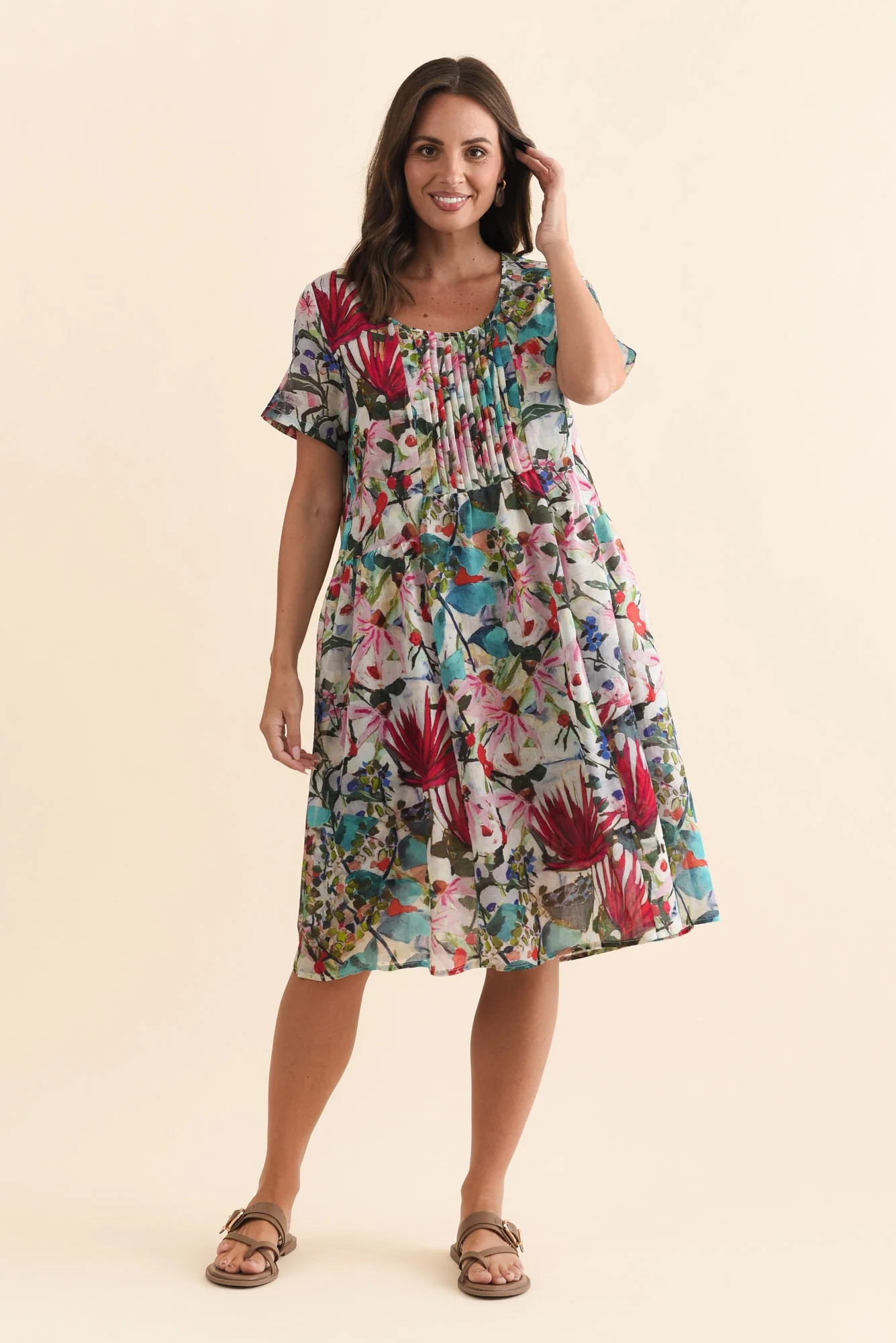 Alysse Pink Garden Pocket Dress - Image 2