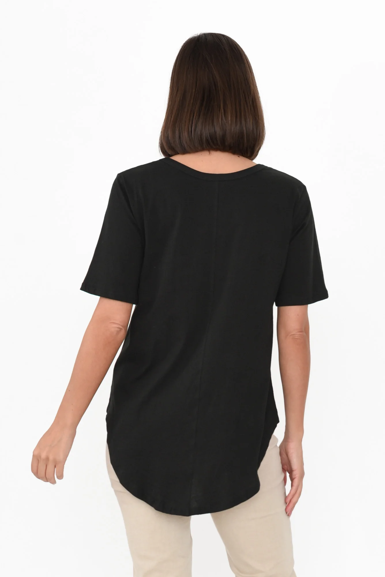 Ariana Black Cotton Tee - Image 5