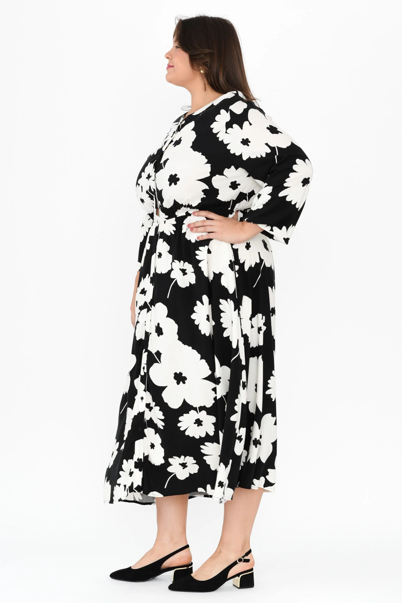 Aries Black Floral Tie Dress - Image 8