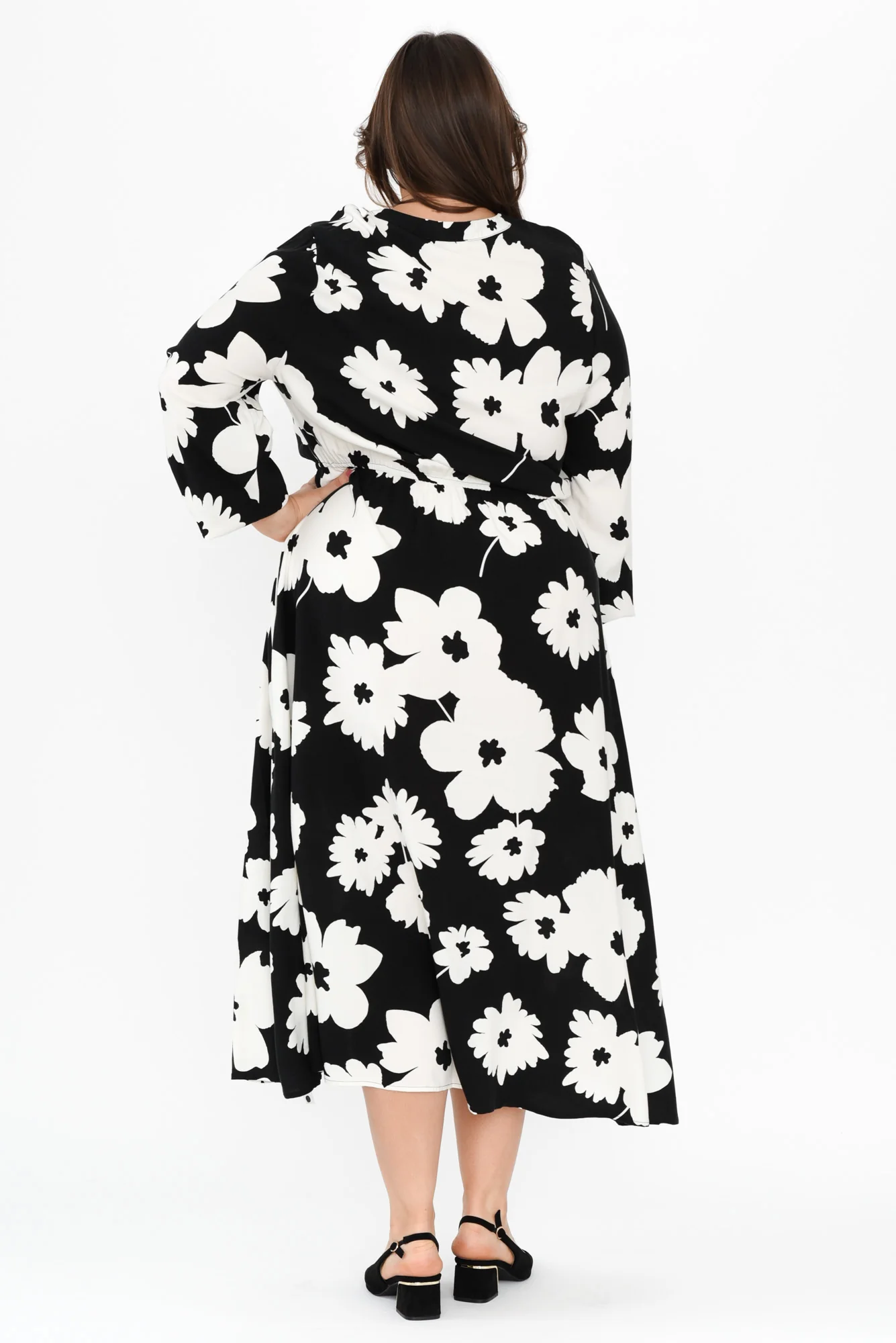 Aries Black Floral Tie Dress - Image 9