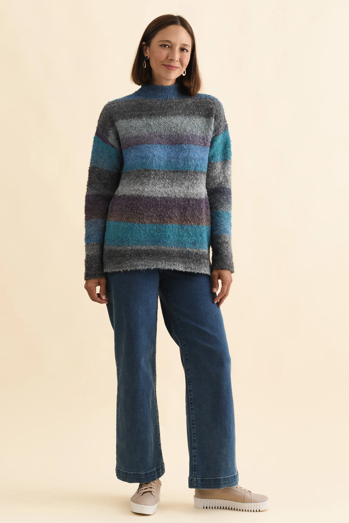 Augie Blue Stripe Knit Jumper - Image 2
