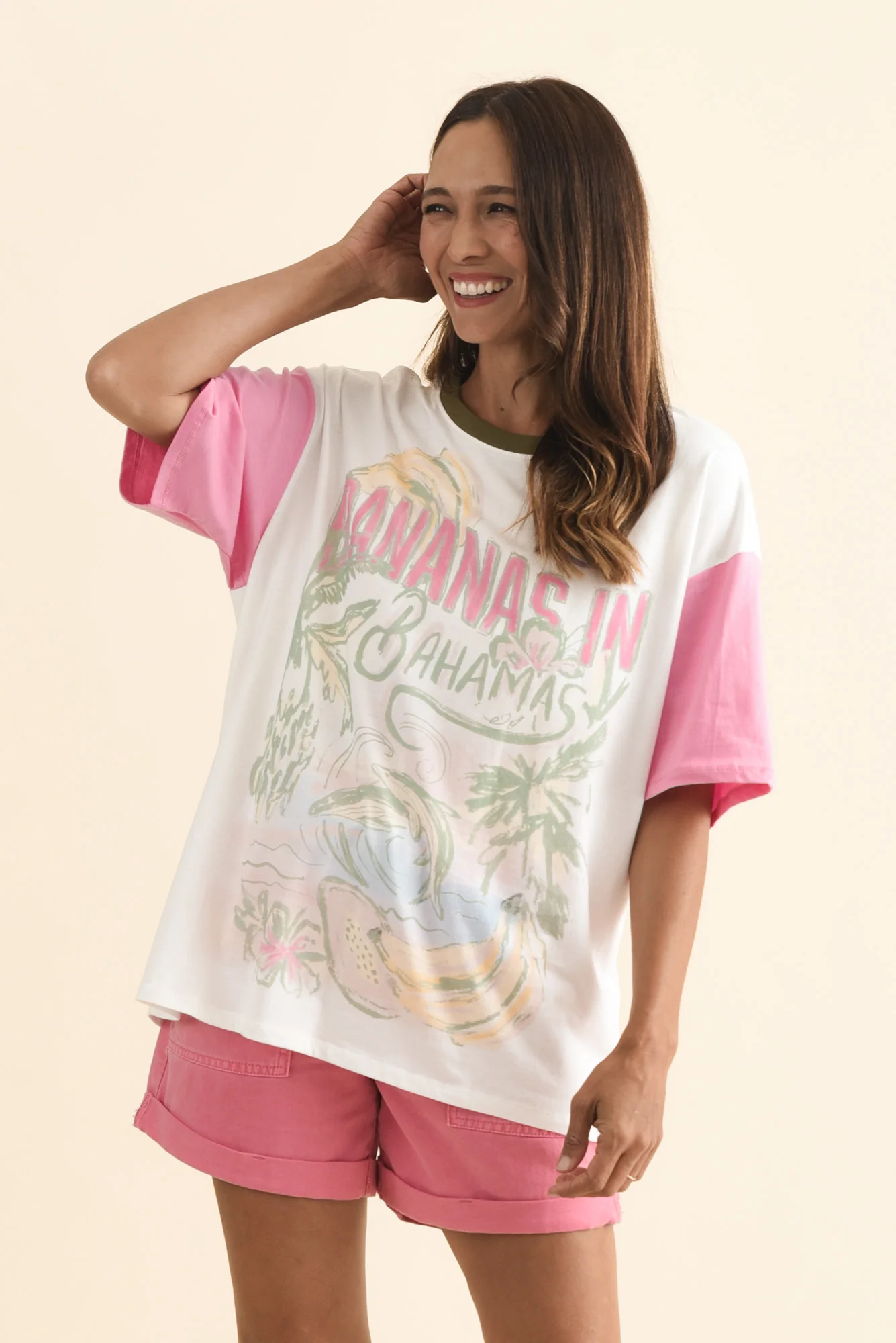 Bananas Bahamas White Cotton Tee
