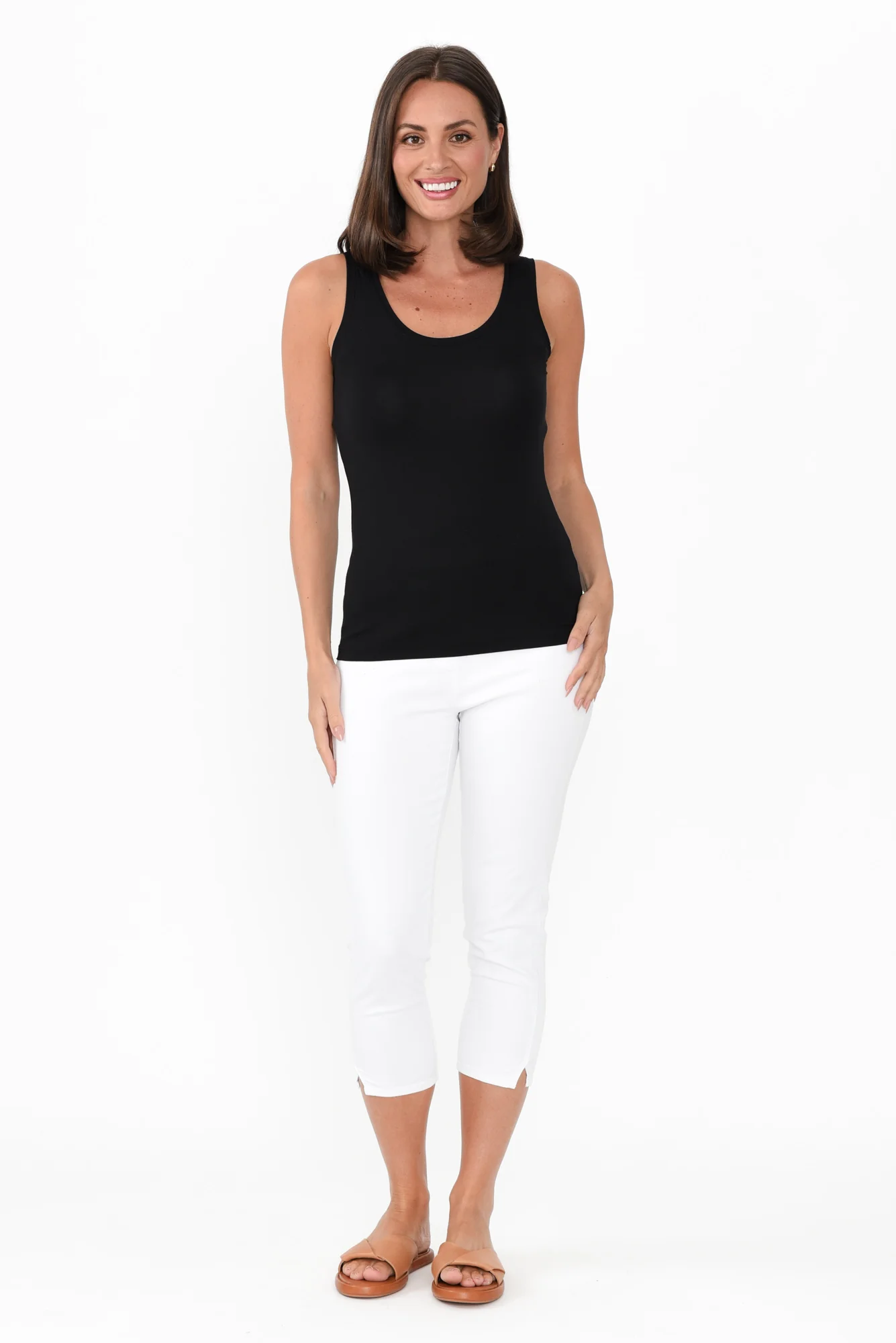 Black Micro Modal Scoop Singlet - Image 5