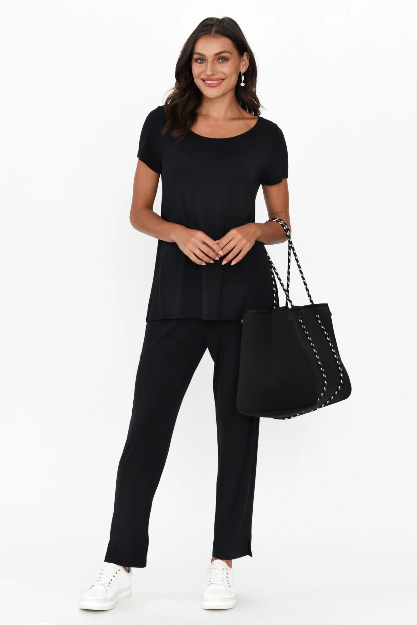 Black Micro Modal Swing Tee - Image 2