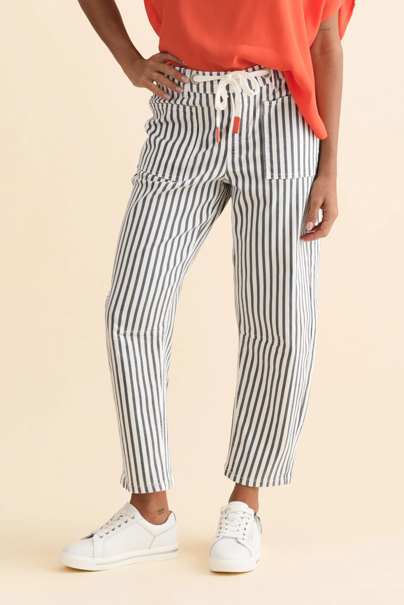 Breslin Blue Stripe Barrel Jeans - Image 2
