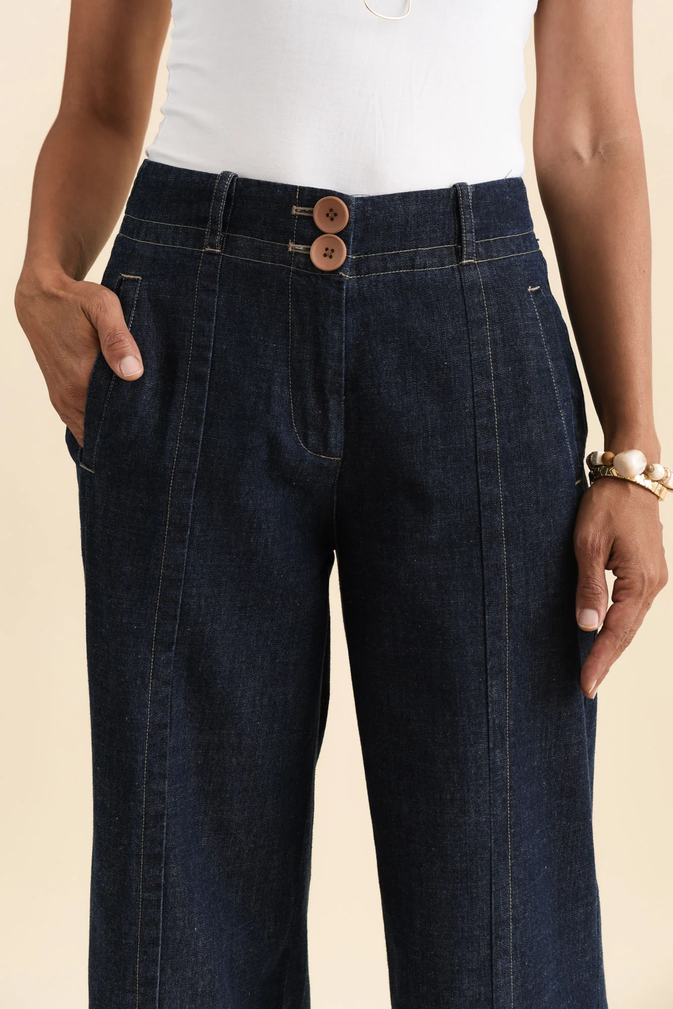 Carsen Dark Blue Wide Leg Jeans - Image 6