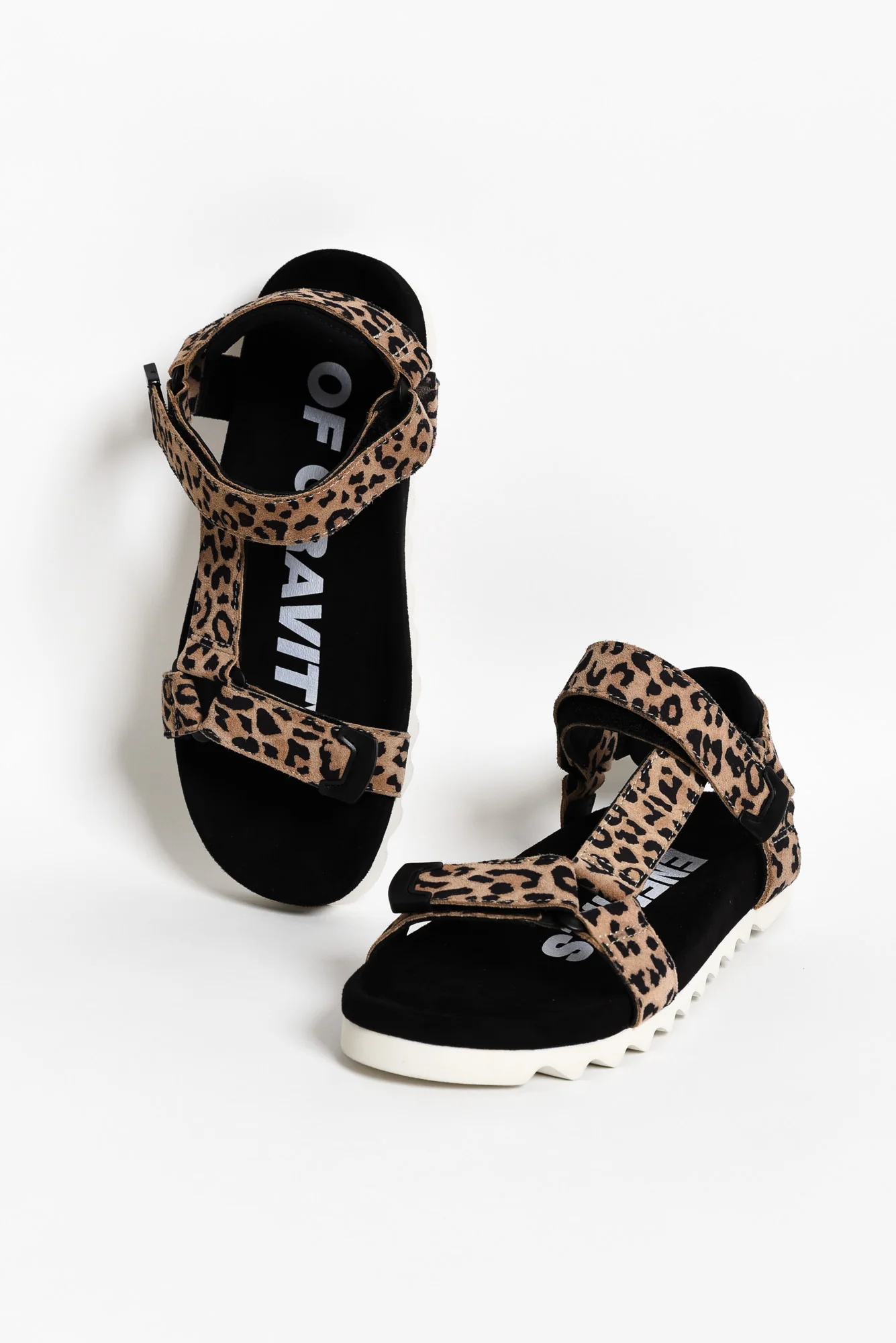 Cohen Brown Leopard Leather Velcro Sandal - Image 2