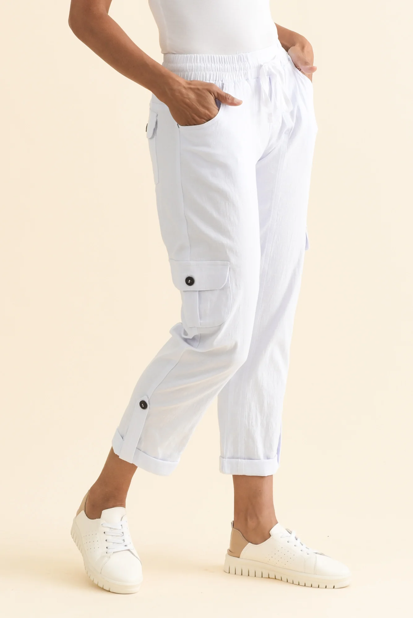 Colette White Cargo Pants - Image 3