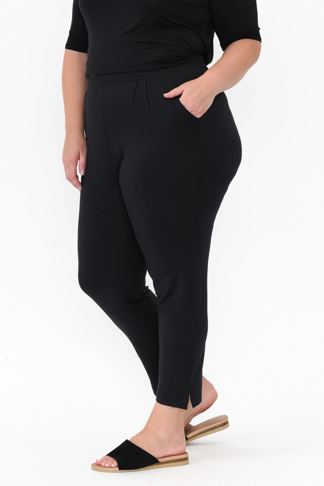 Dana Black Micro Modal Pants - Image 11