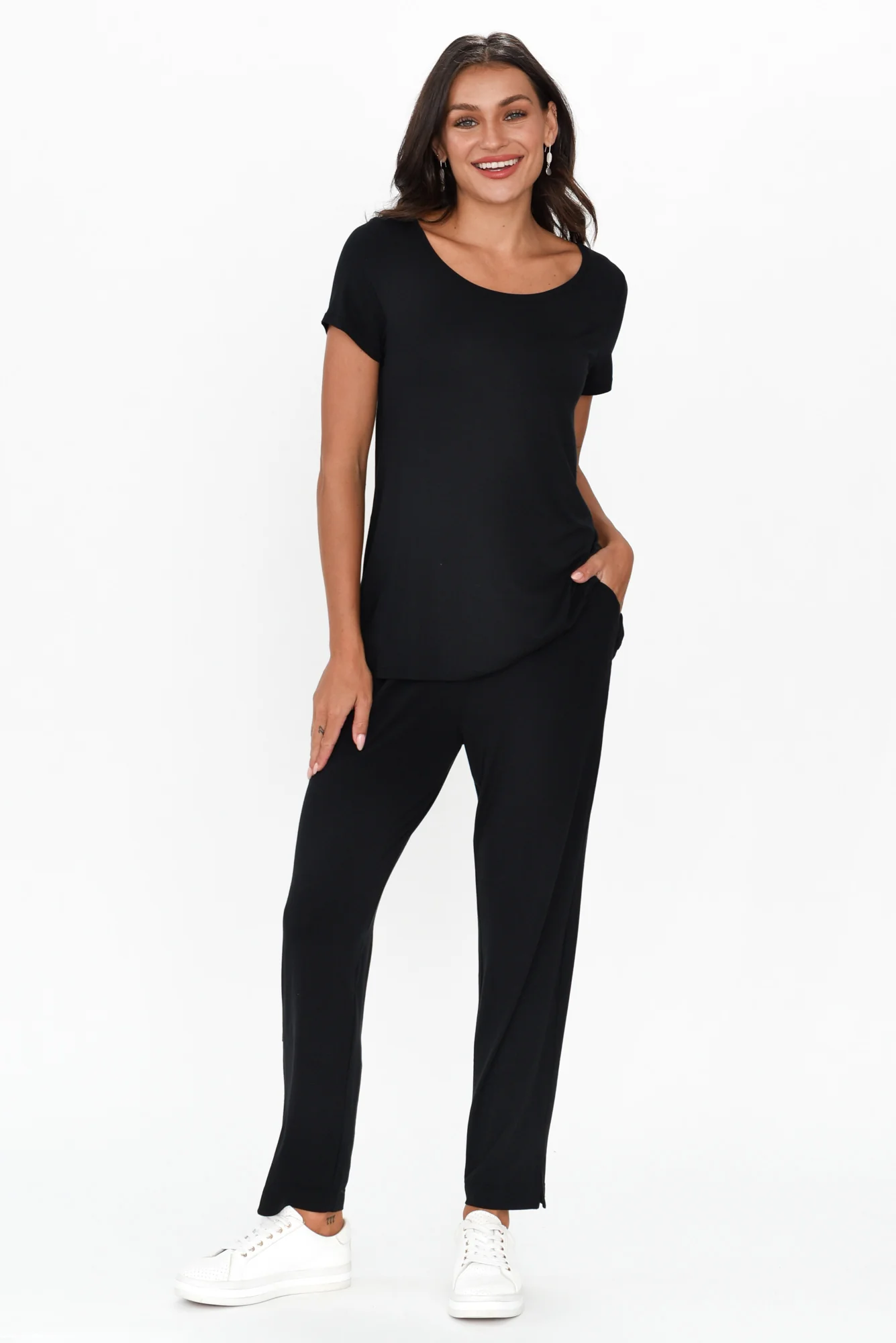 Dana Black Micro Modal Pants - Image 8