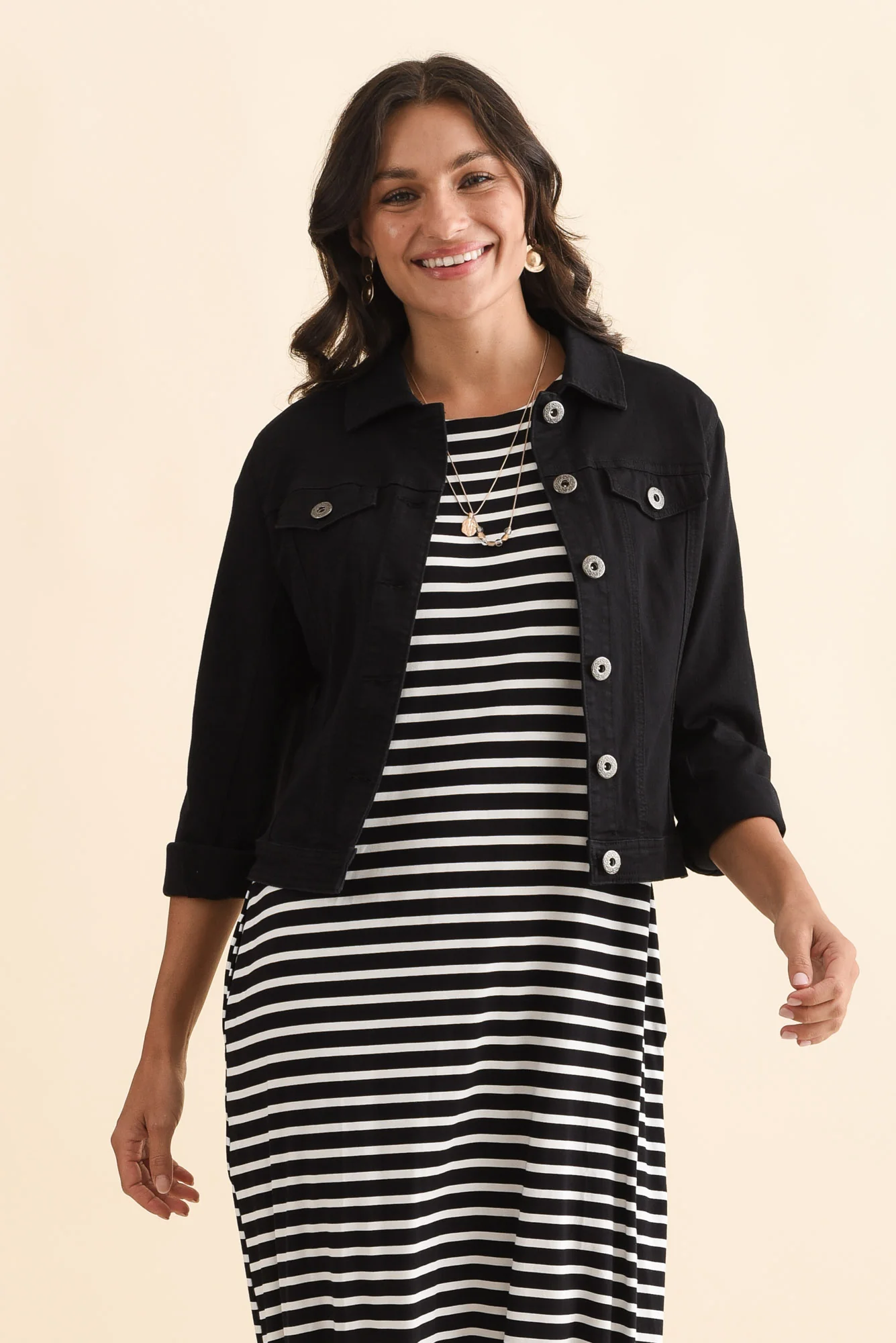 Danielle Black Stretch Jean Jacket