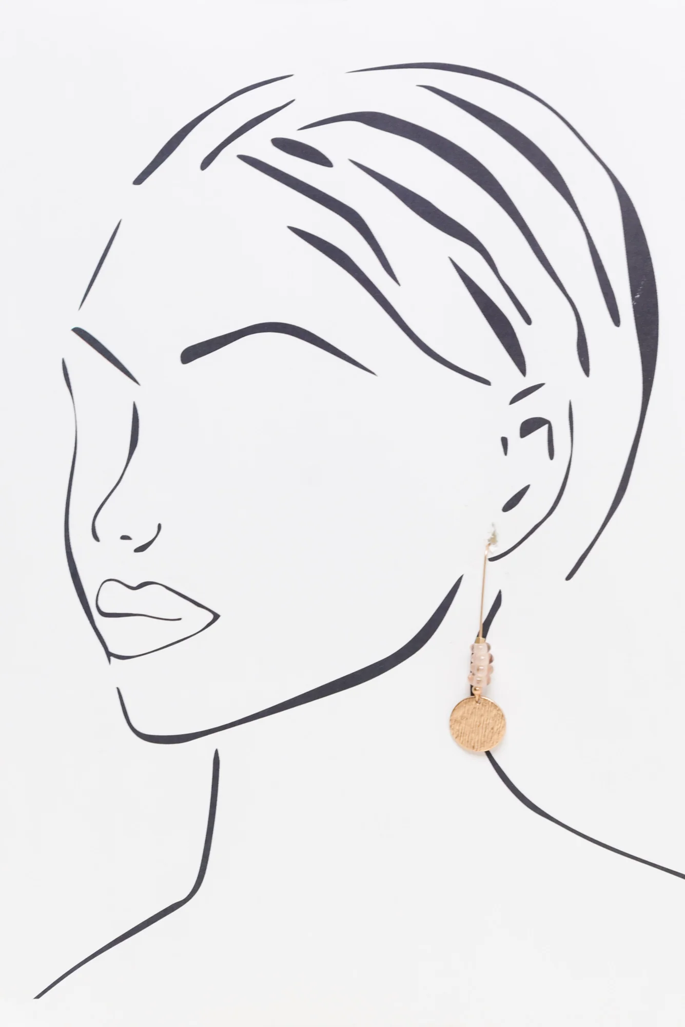 Demeter Pink Beaded Disc Earrings - Image 2