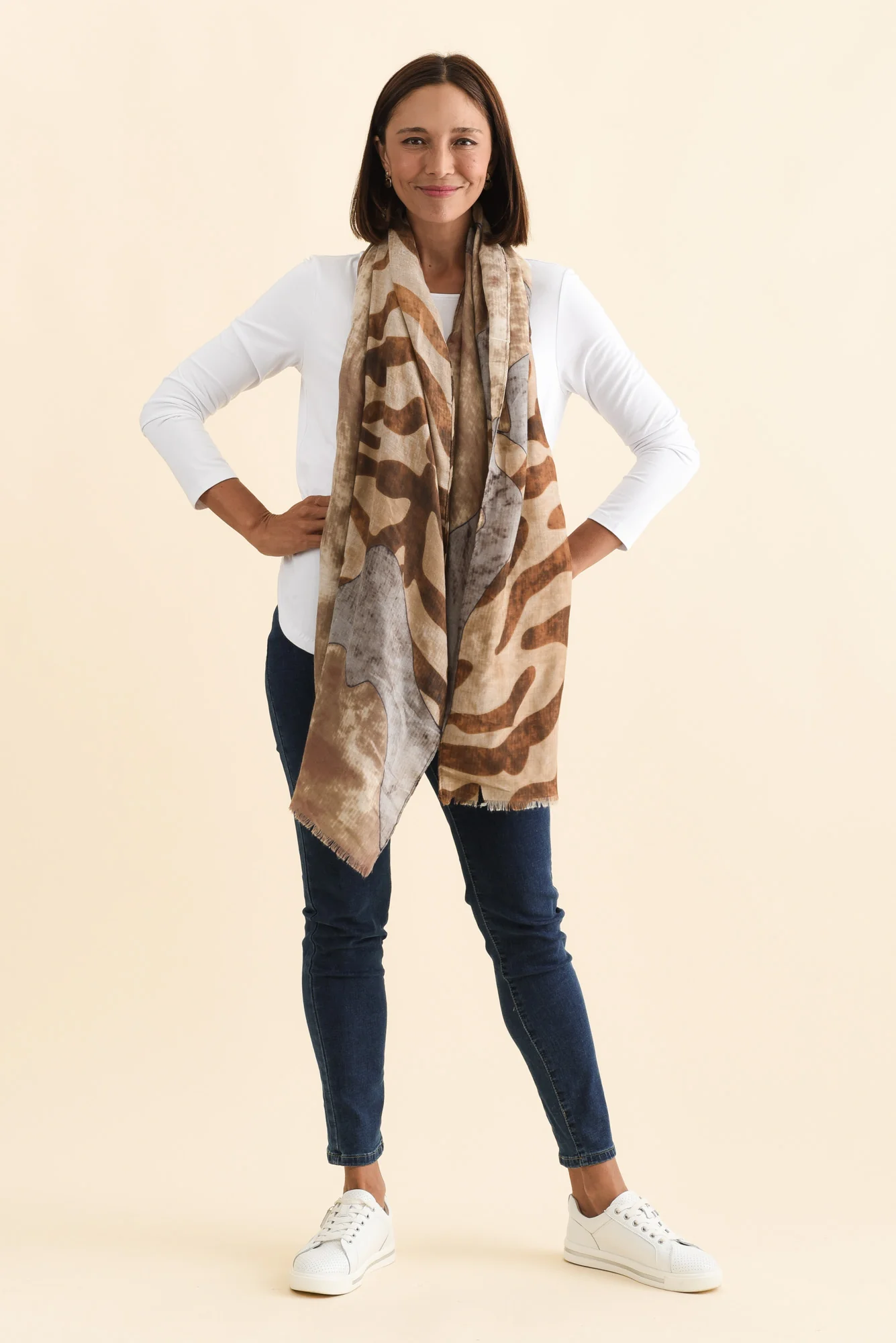 Duke Mocha Abstract Scarf - Image 2