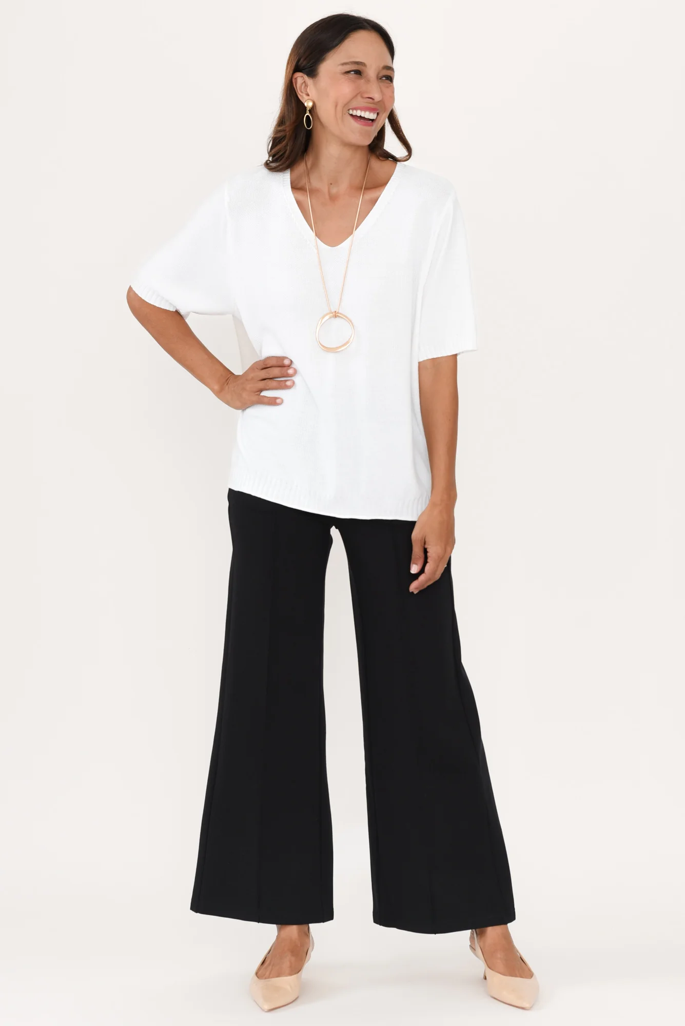 Elodie Wide Leg Ponte Pants - Image 2