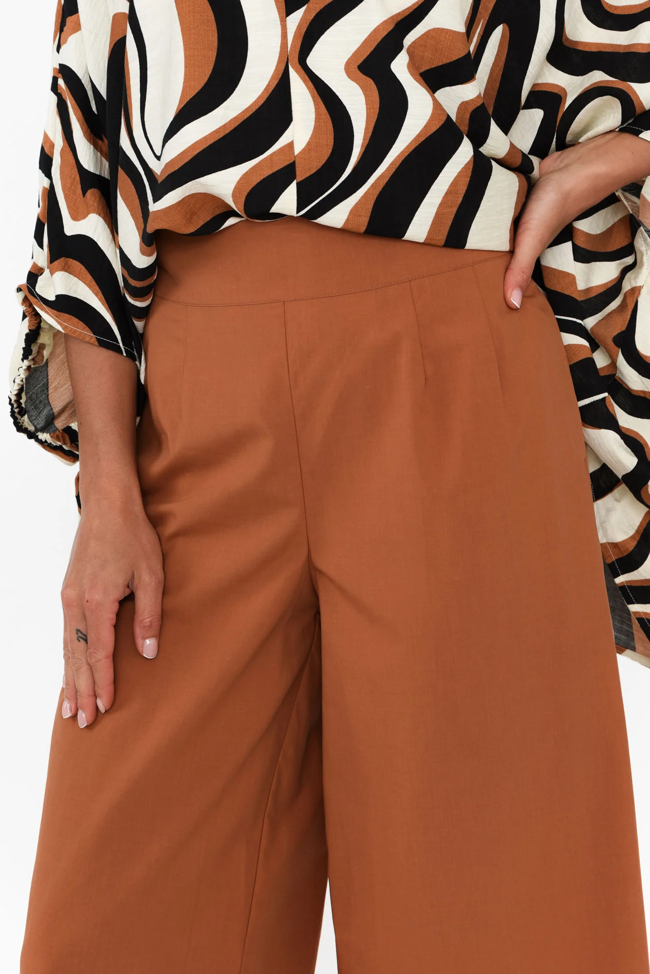 Emily Rust Lyocell Wide Leg Pants - Image 5