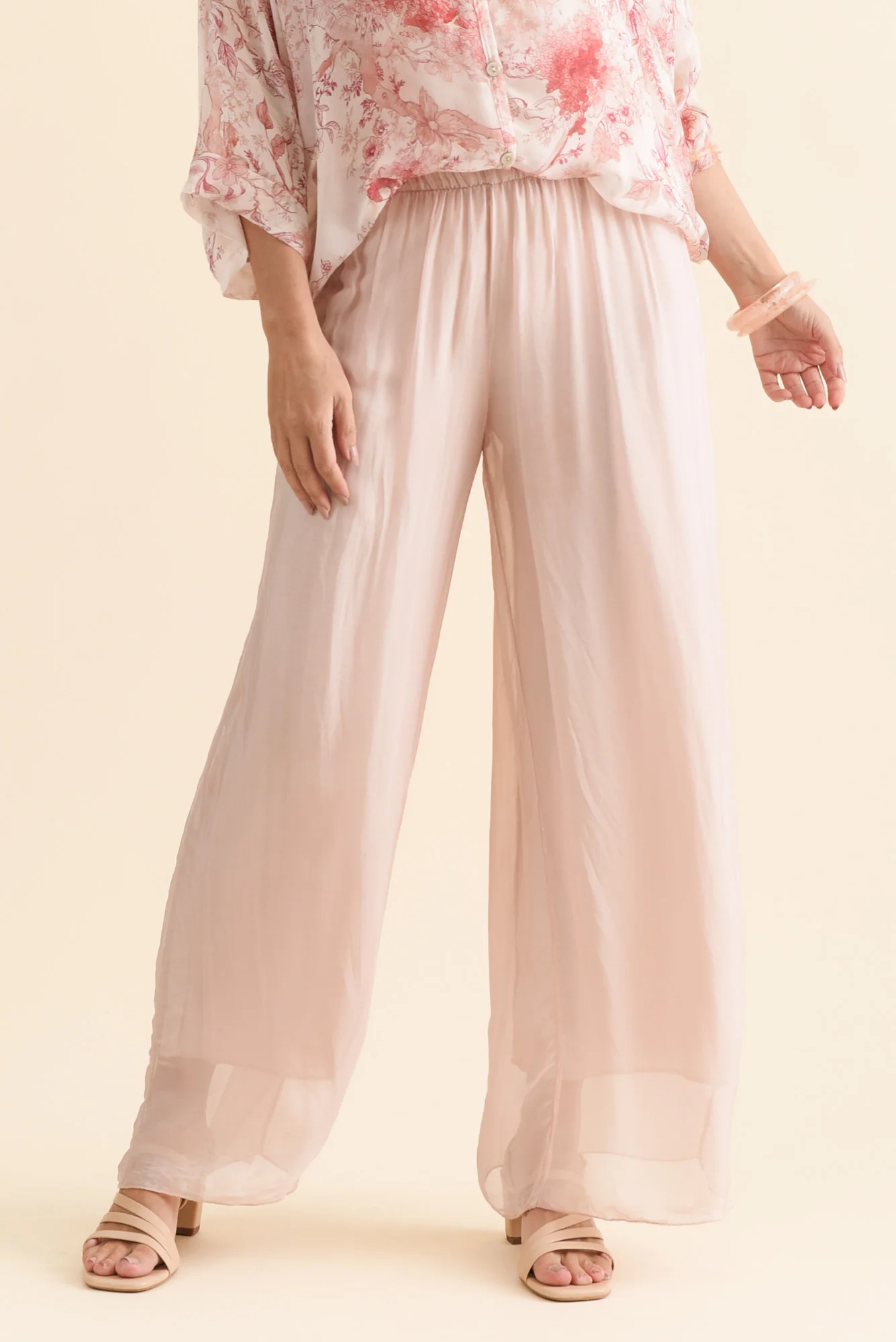 Enid Blush Silk Pants