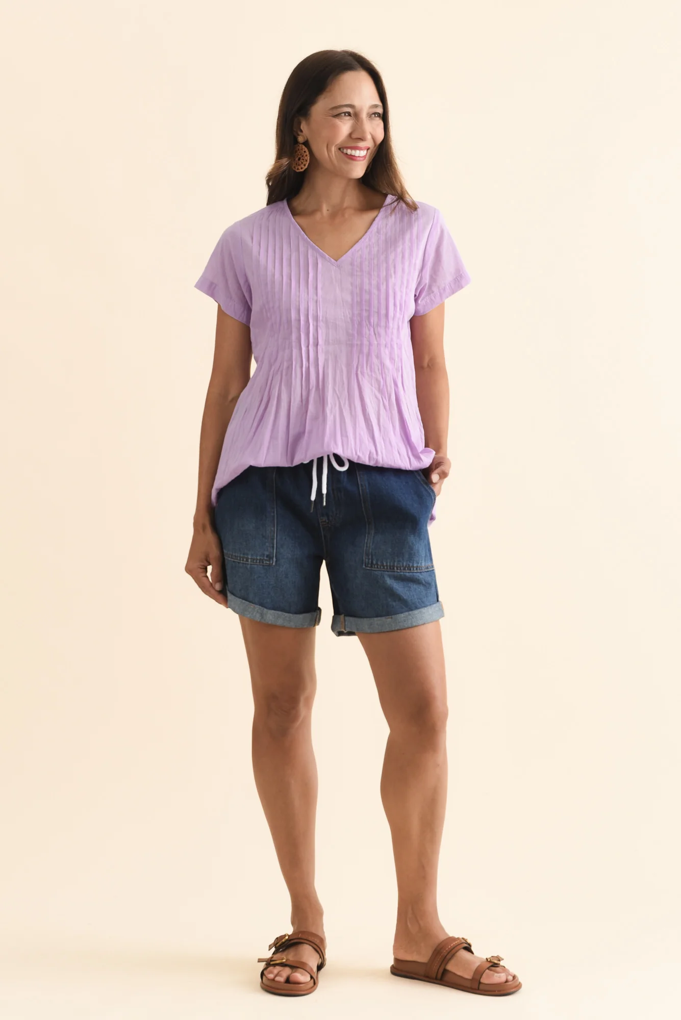 Fia Lilac Crinkle Cotton Top - Image 6