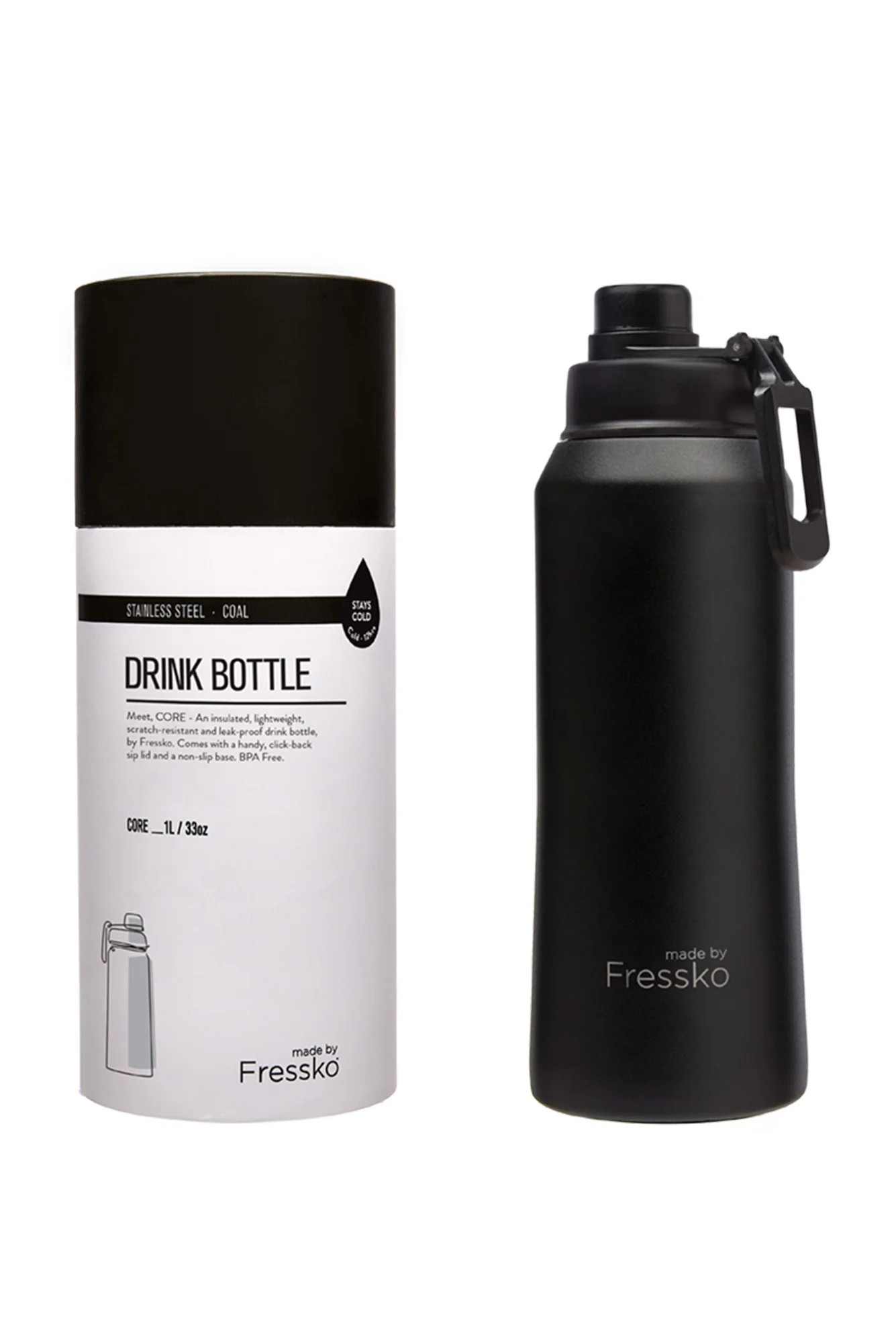Fressko Coal 1L Stainless Steel Water Bottle - Image 2