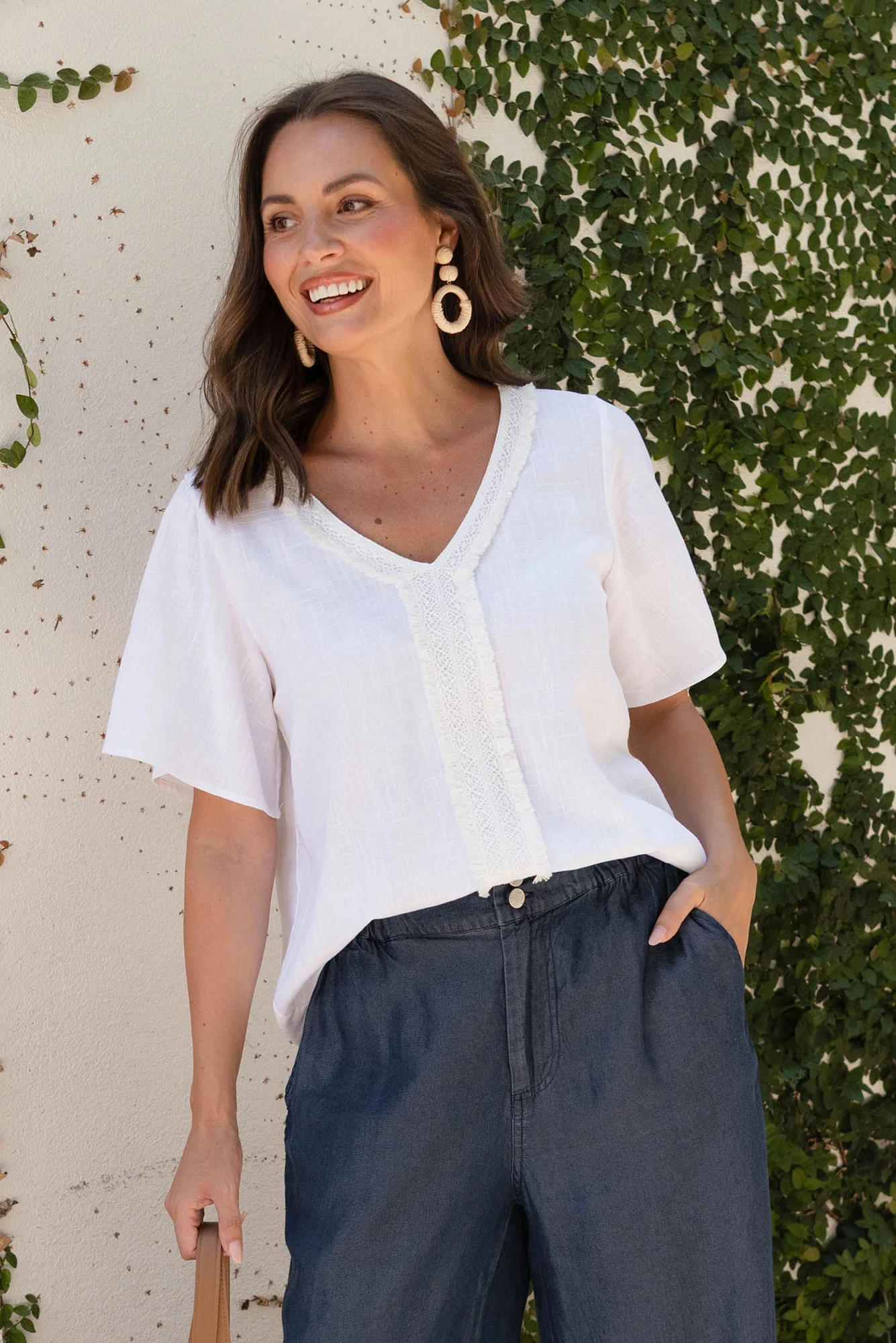Georgio White Linen Top