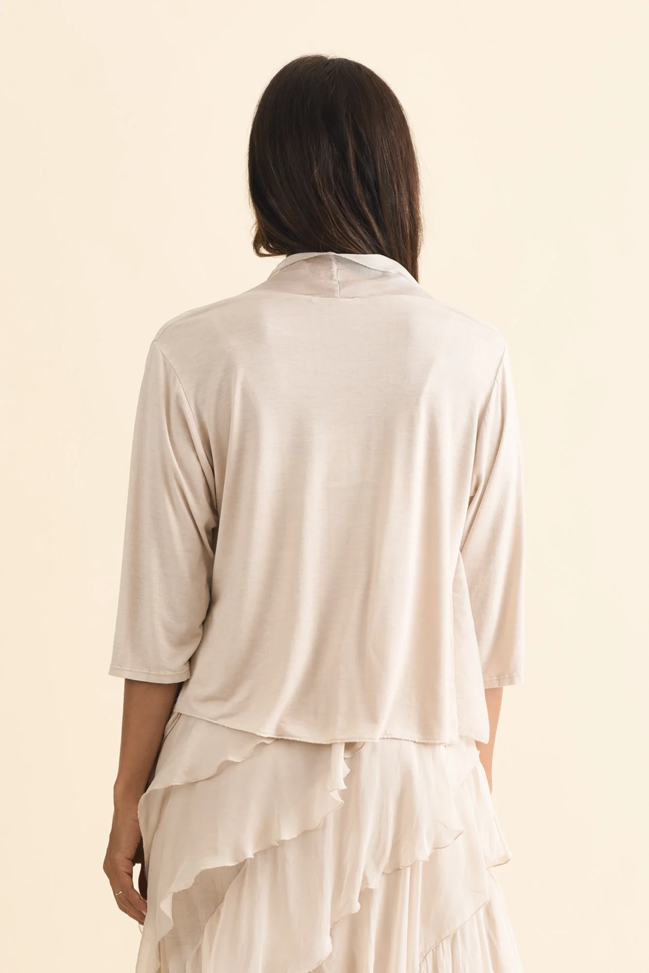 Gianetta Champagne Silk Cardigan - Image 5