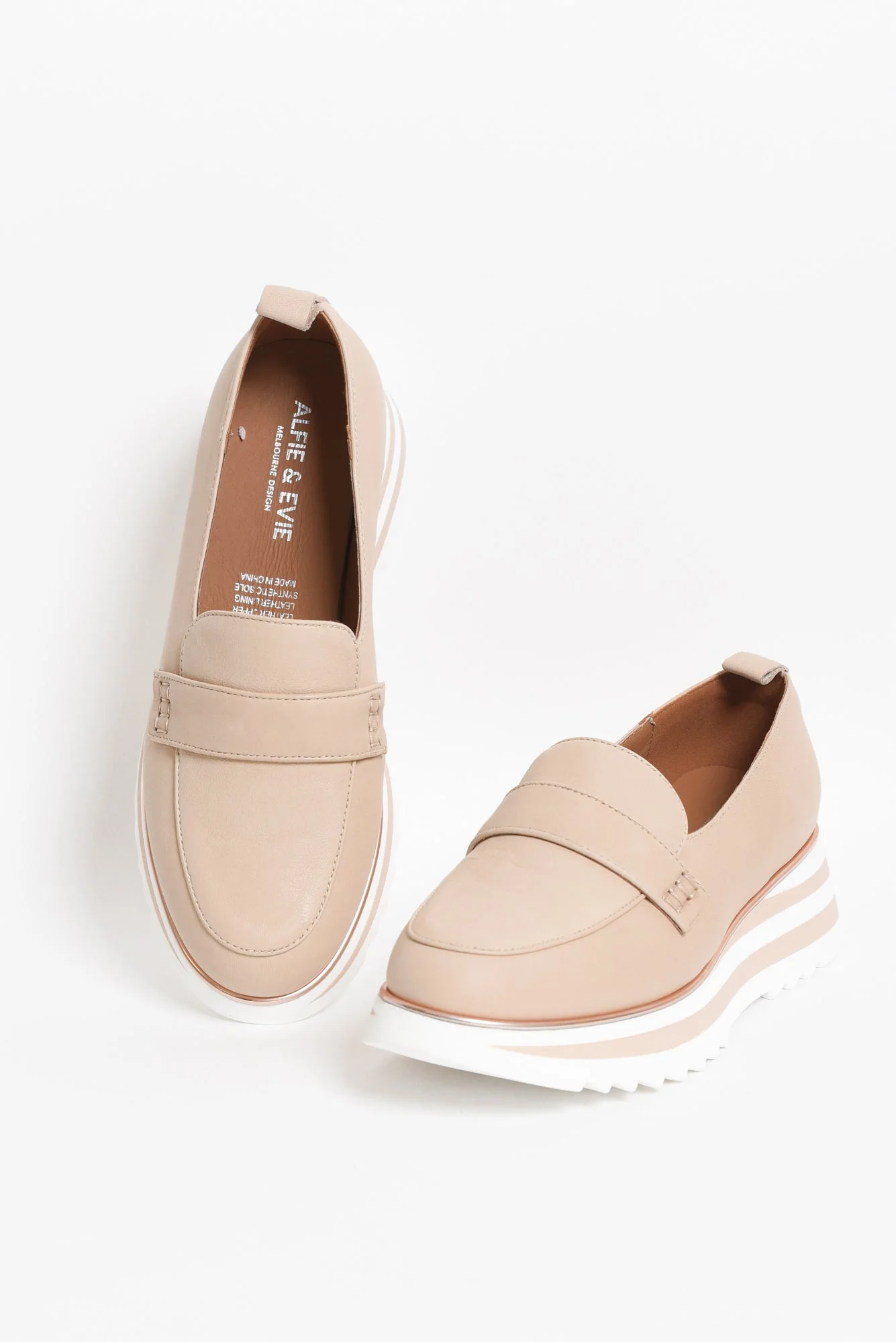 Hercules Nude Leather Platform Loafer - Image 2