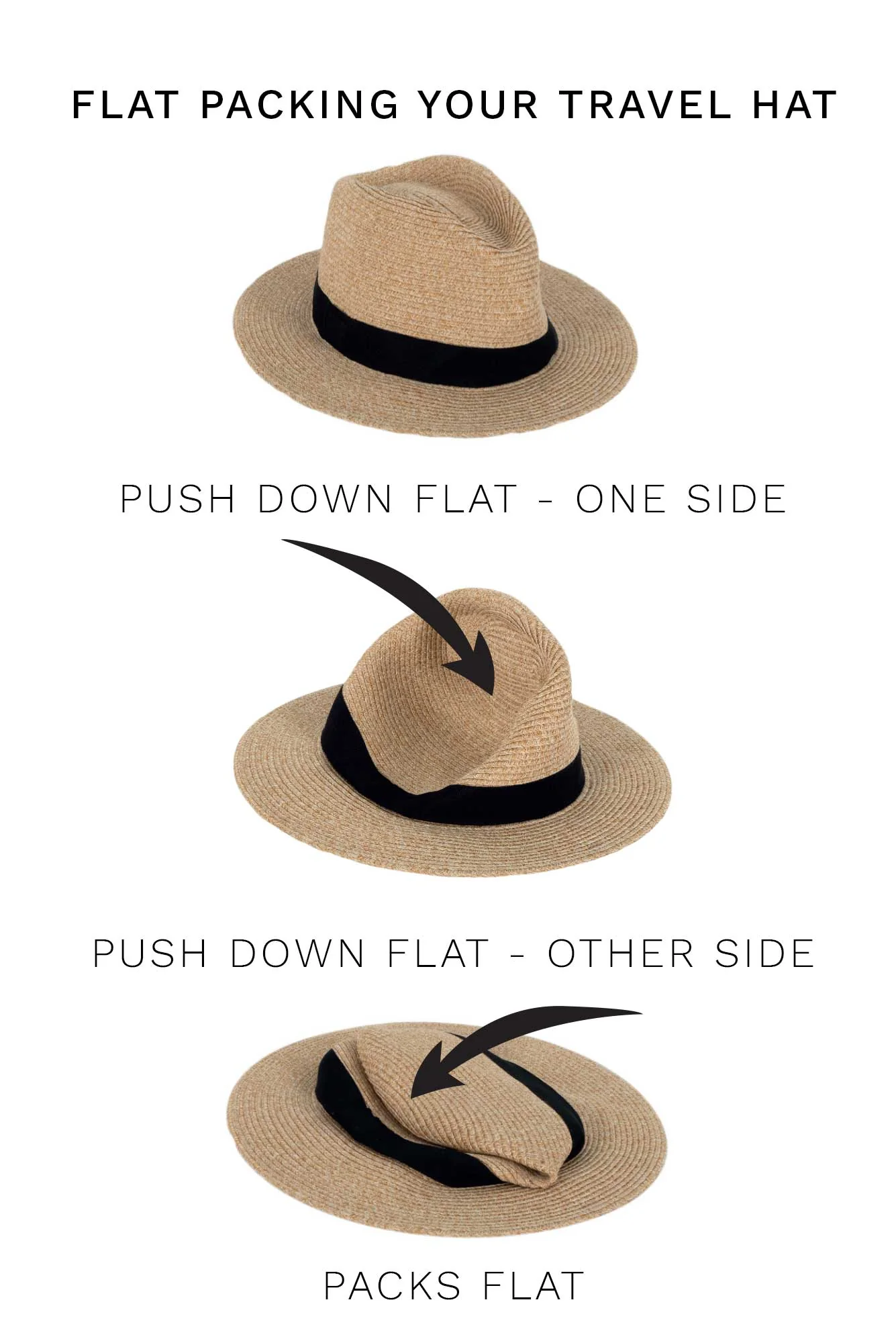 Ivory Wide Brim Travel Fedora - Image 6