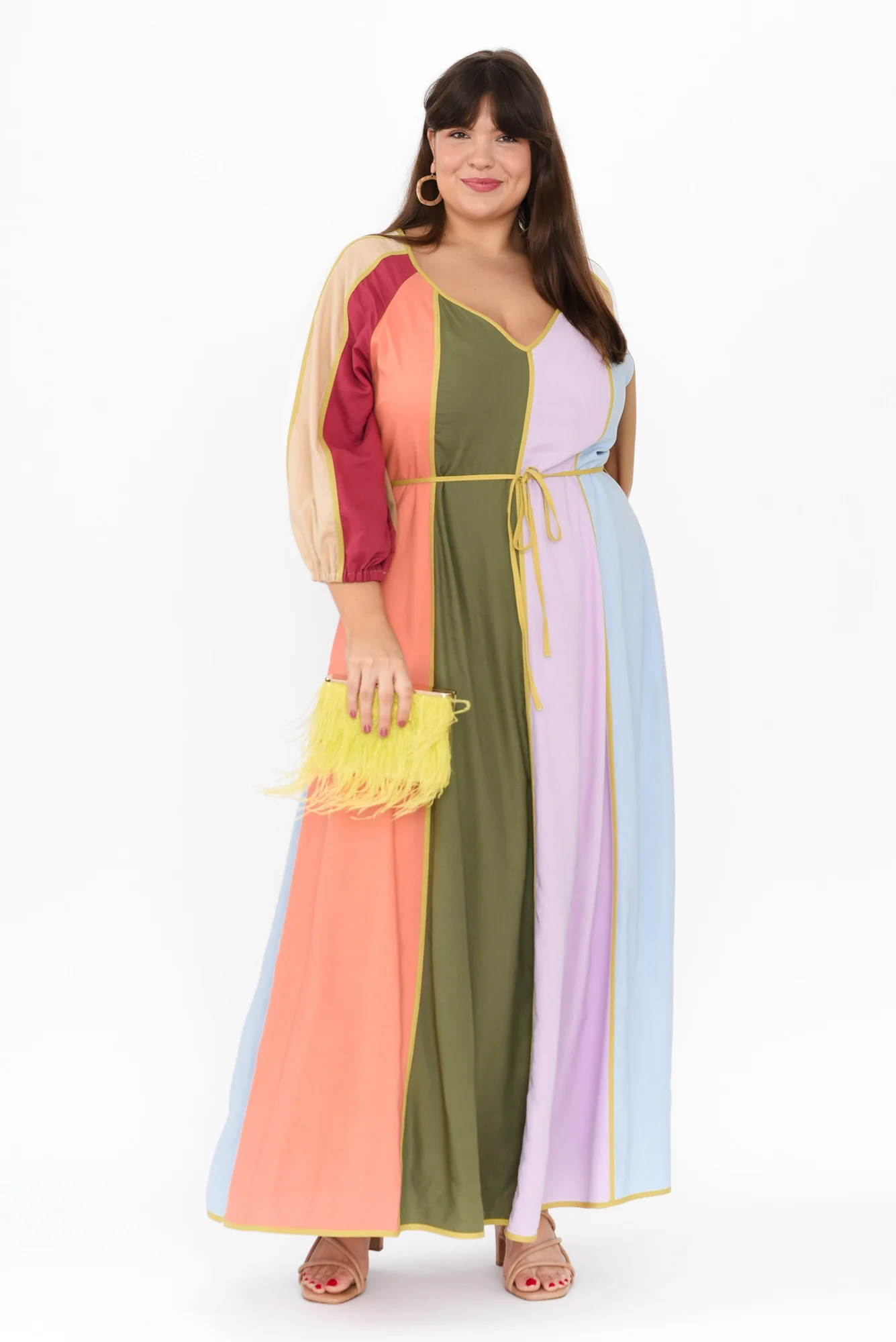 Jewel Multi Stripe Linen Blend Dress - Image 6