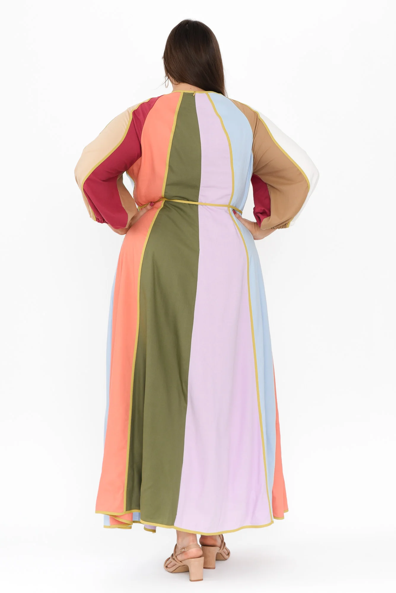 Jewel Multi Stripe Linen Blend Dress - Image 8