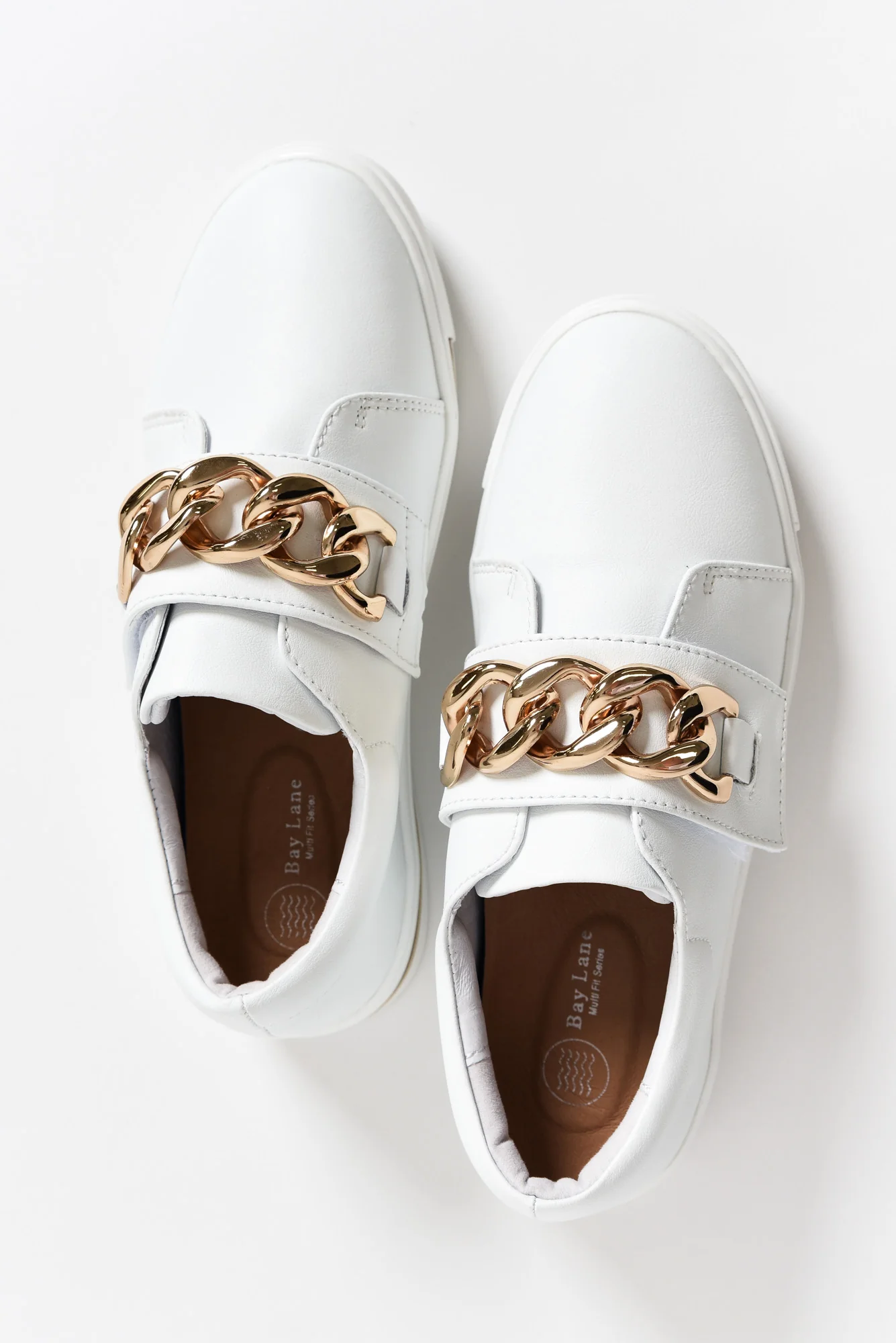 Koolah White Leather Chain Sneaker - Image 6