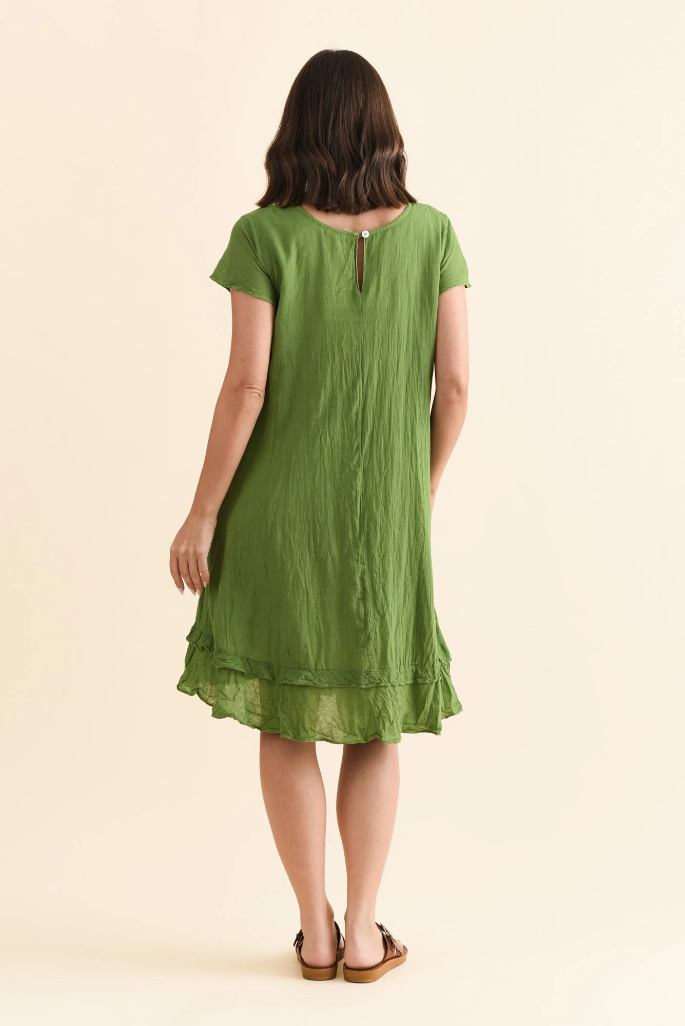 Lauren Green Crinkle Cotton Dress - Image 5