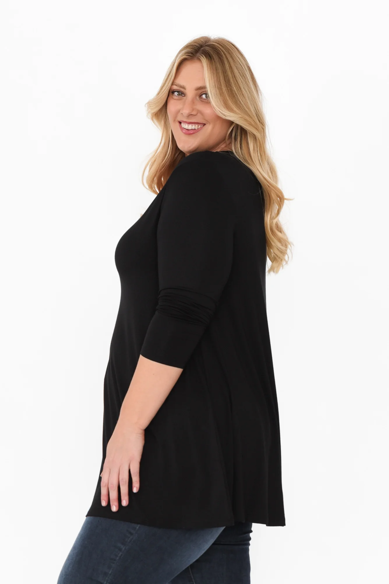 Leanne Black Bamboo Tunic Top - Image 10