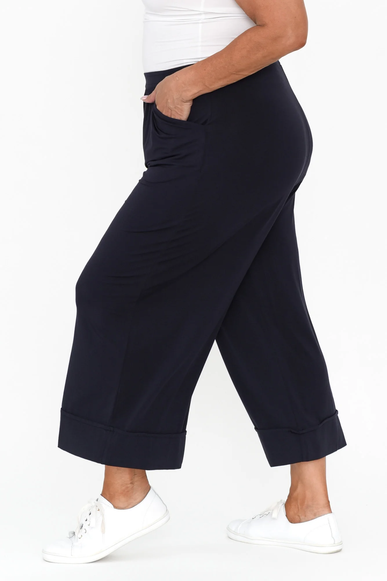 Lena Navy Micro Modal Resort Pants - Image 10