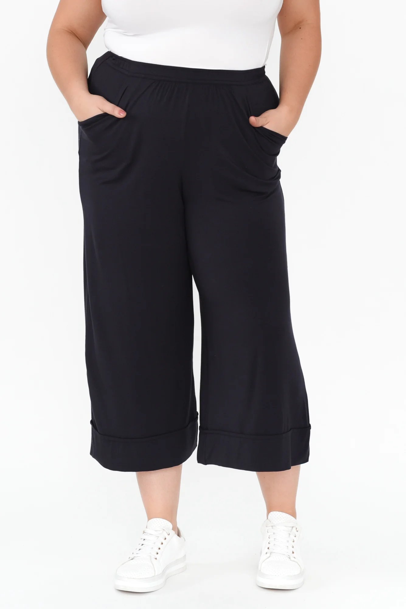 Lena Navy Micro Modal Resort Pants - Image 12