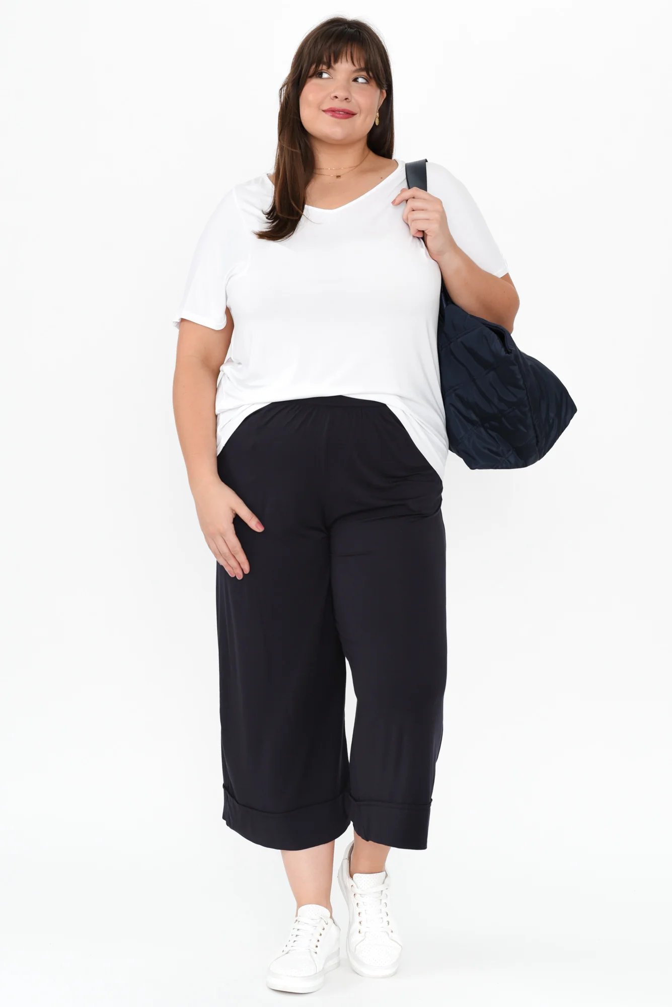 Lena Navy Micro Modal Resort Pants - Image 13