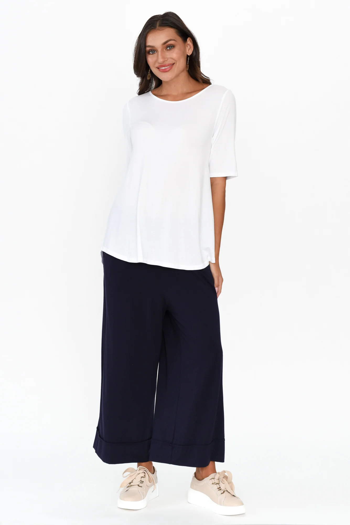 Lena Navy Micro Modal Resort Pants - Image 8