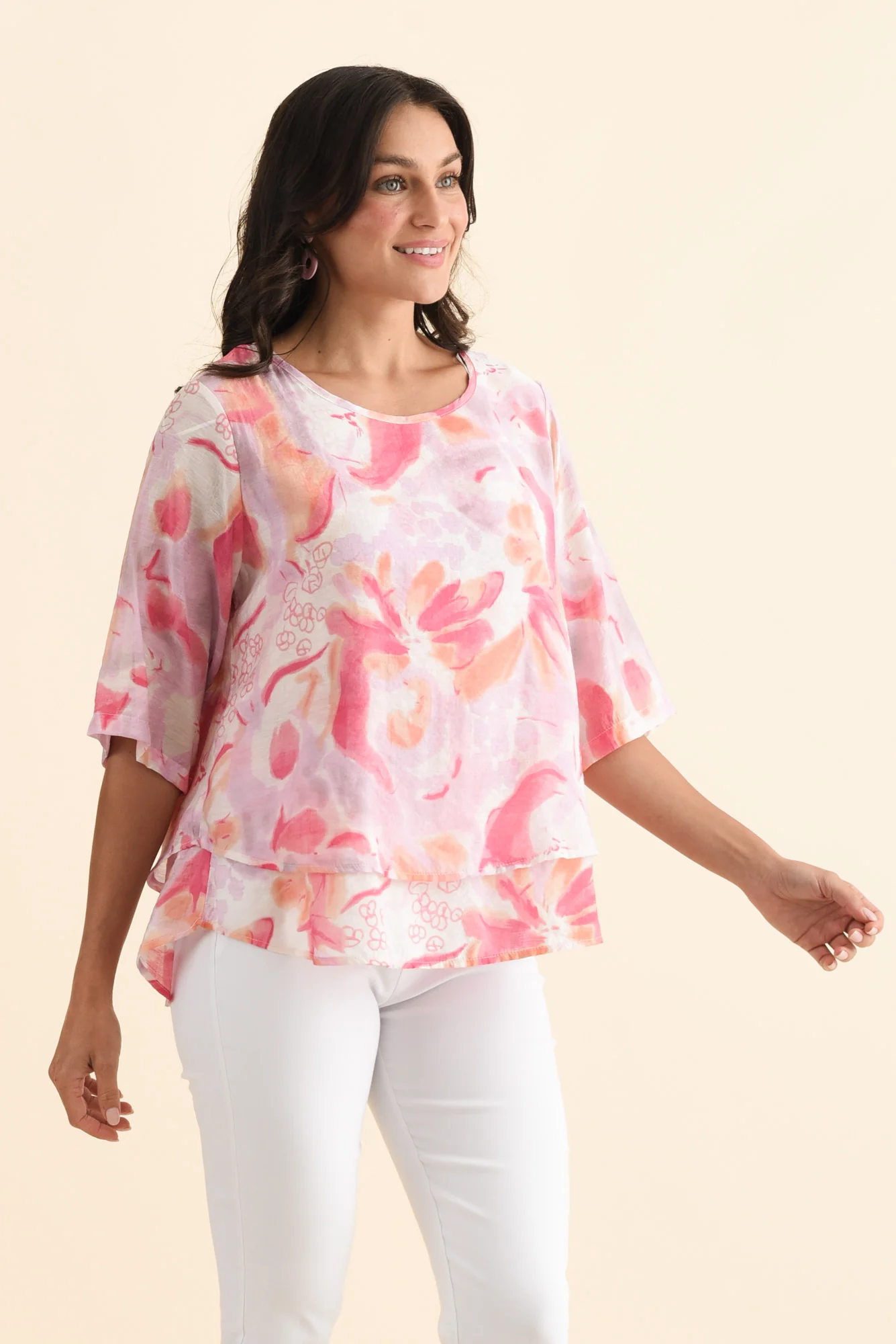 Liora Purple Abstract Layered Top - Image 3