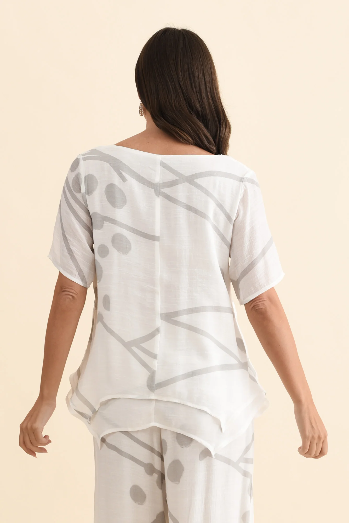 Marc Grey Geo Layered Top - Image 4
