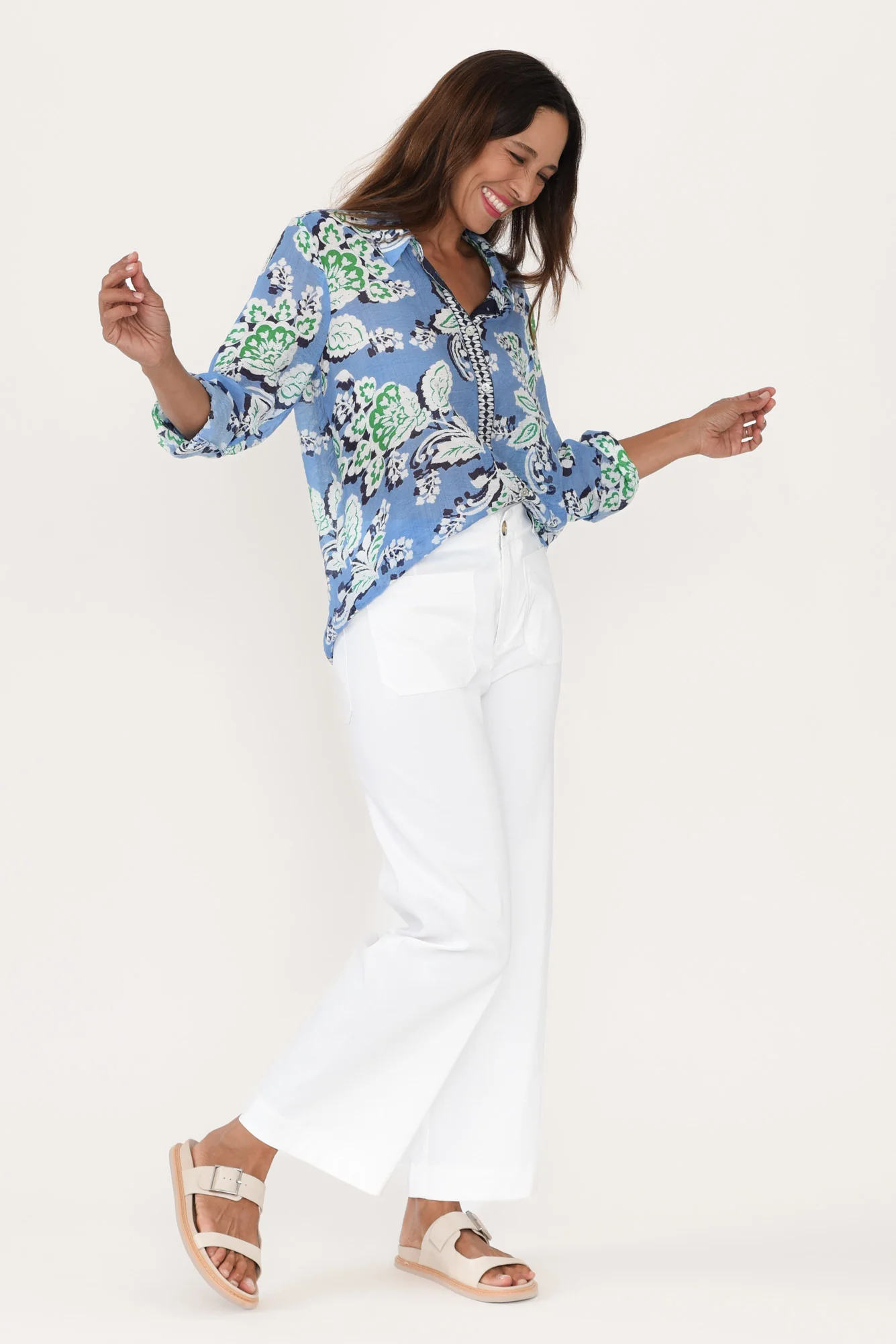 Marine White Wide Leg Pants - Image 6
