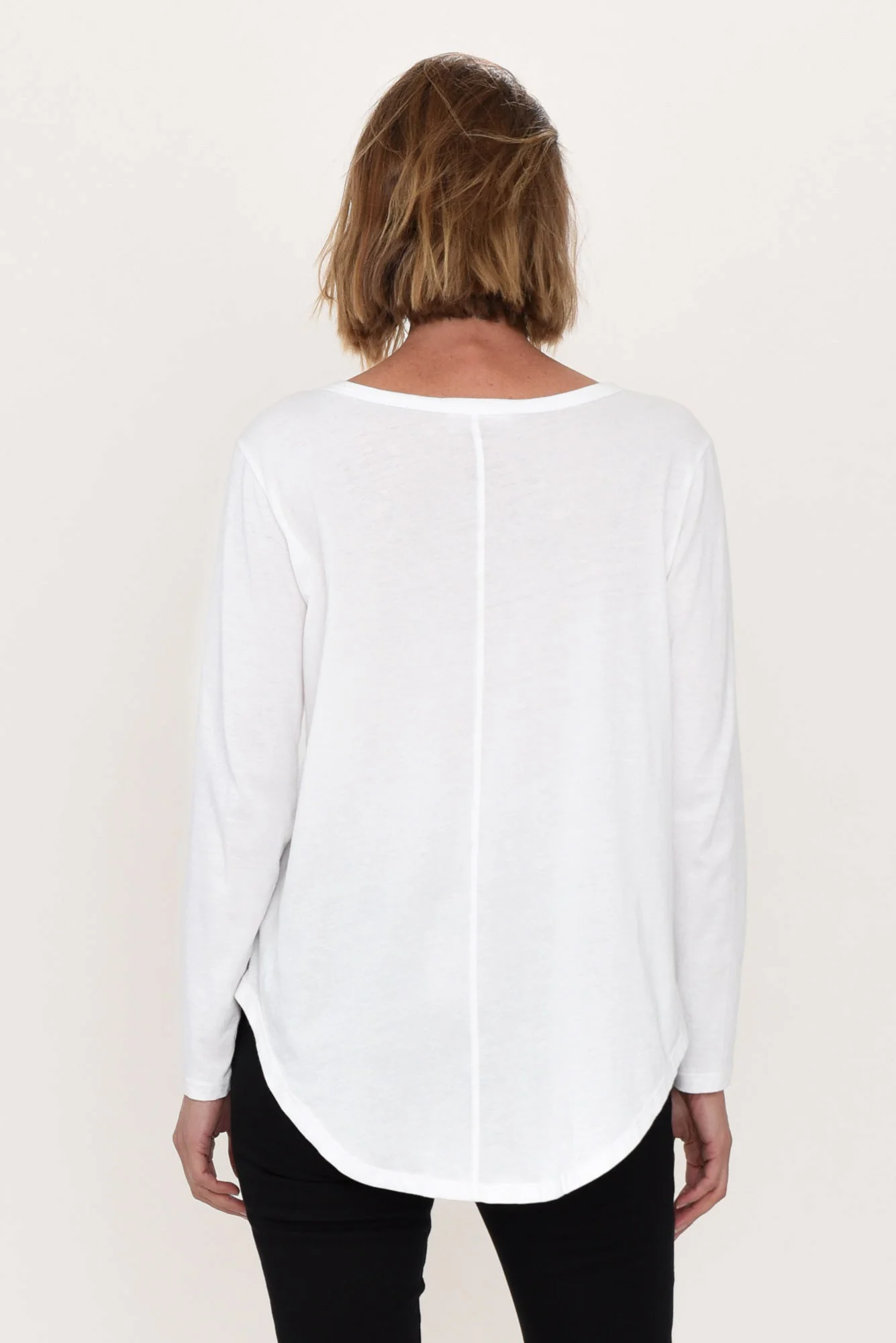 Megan White Cotton Long Sleeve Top - Image 5
