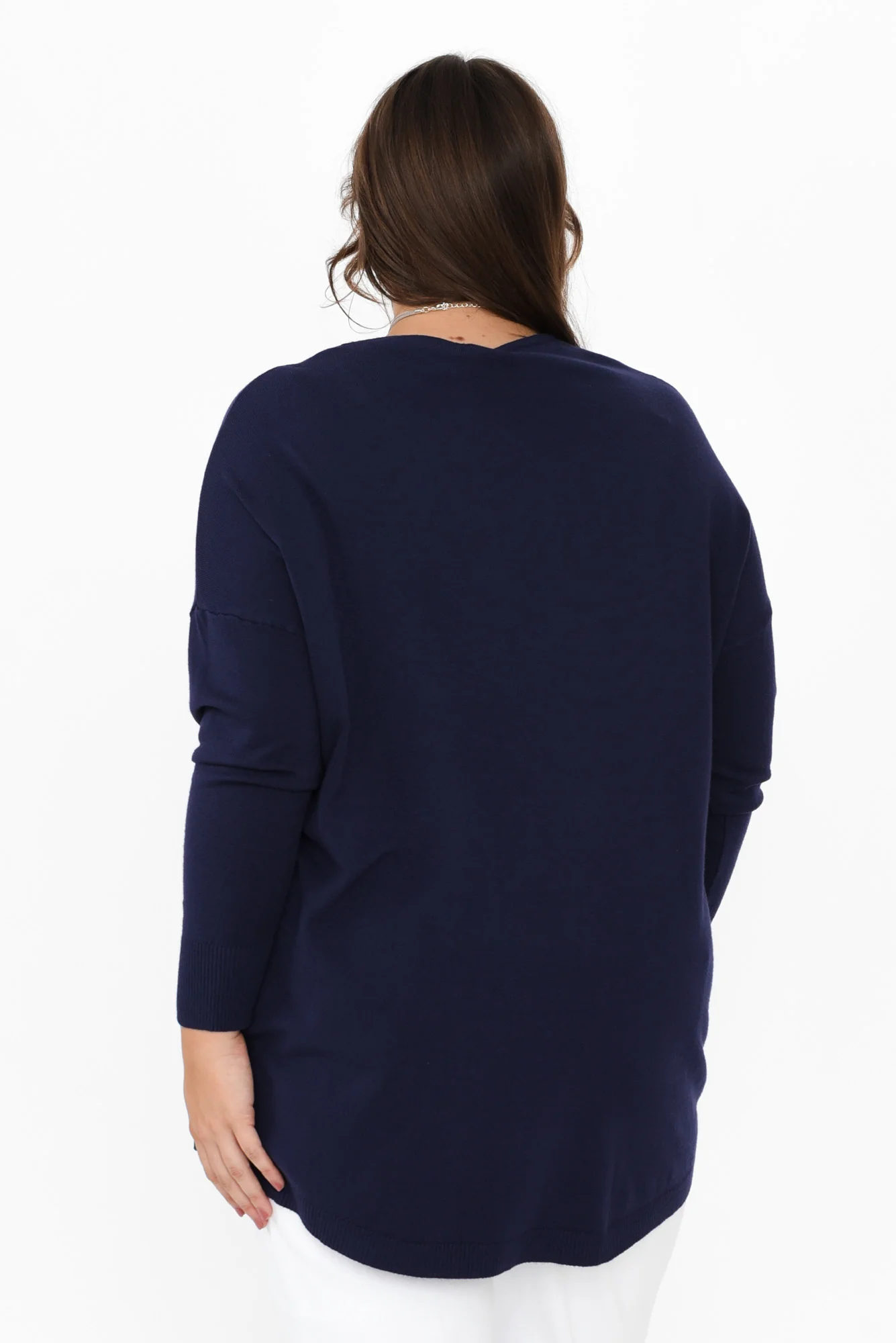 Meryl Navy Wool Blend Drape Jumper - Image 11