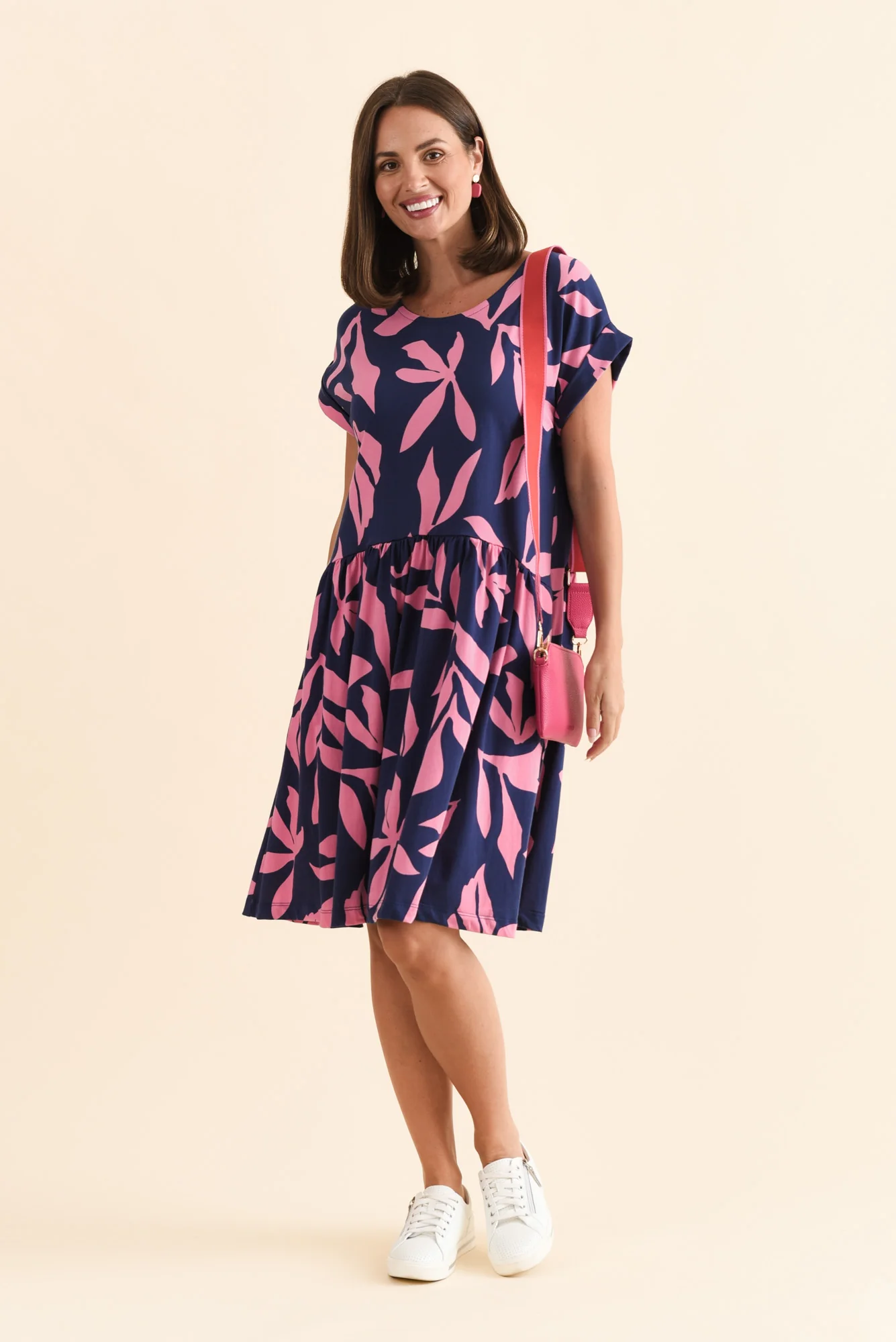 Mimosa Navy Leaf Cotton Pocket Dress