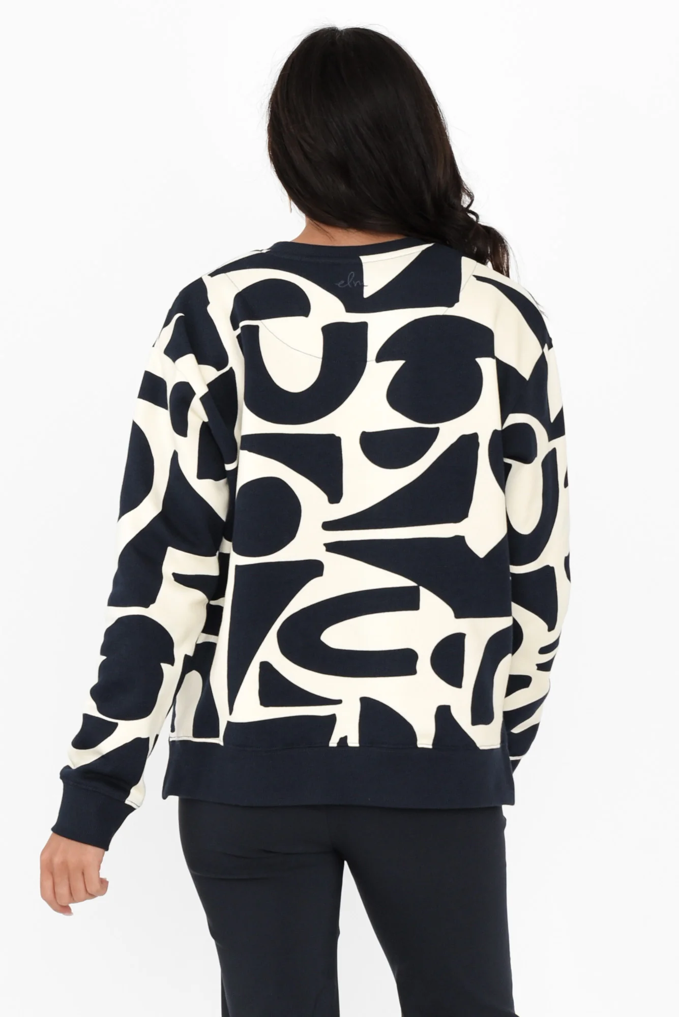 Mural Navy Geo Cotton Sweatshirt - Image 4