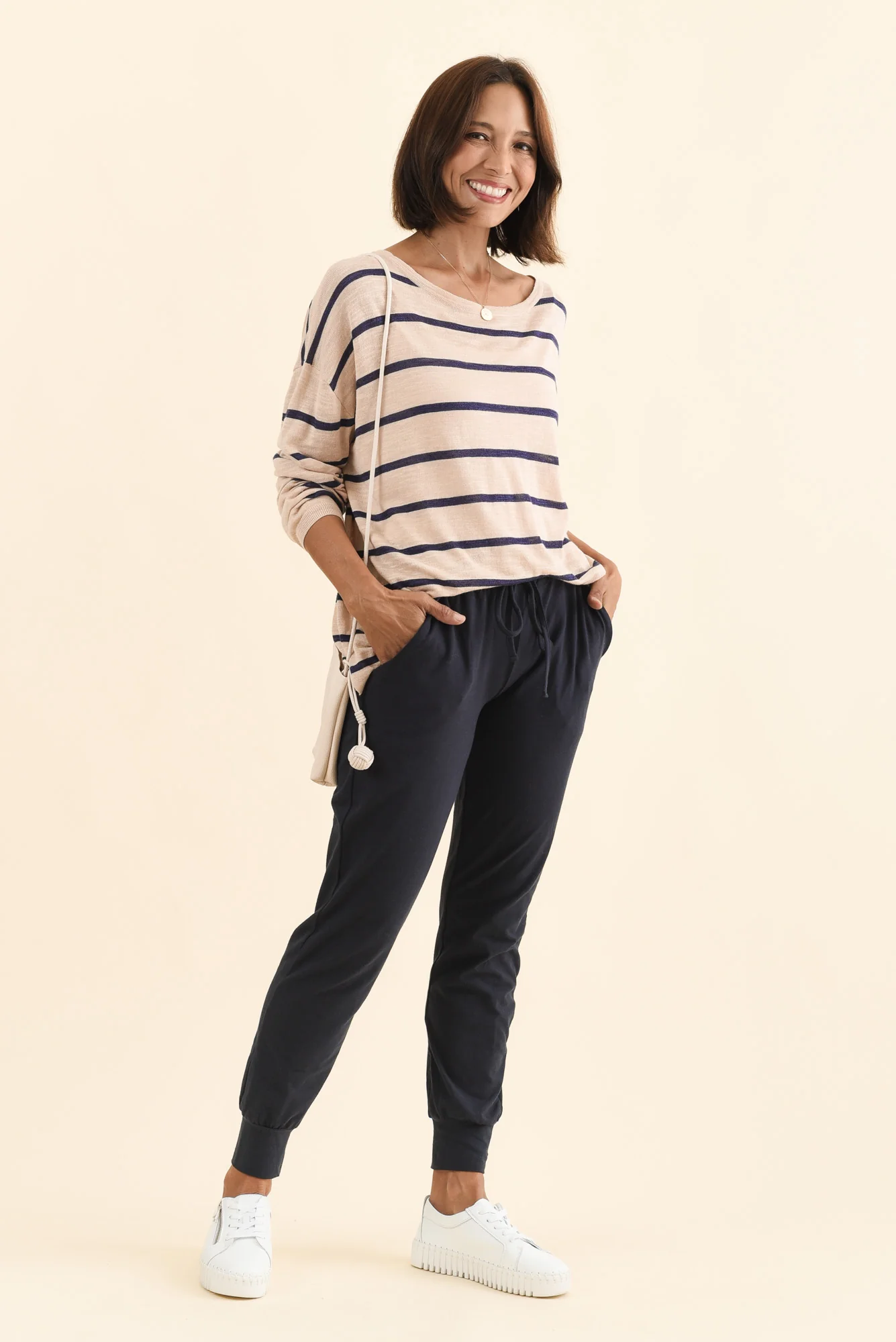 Navy Cotton Everyday Tie Sweatpants - Image 6