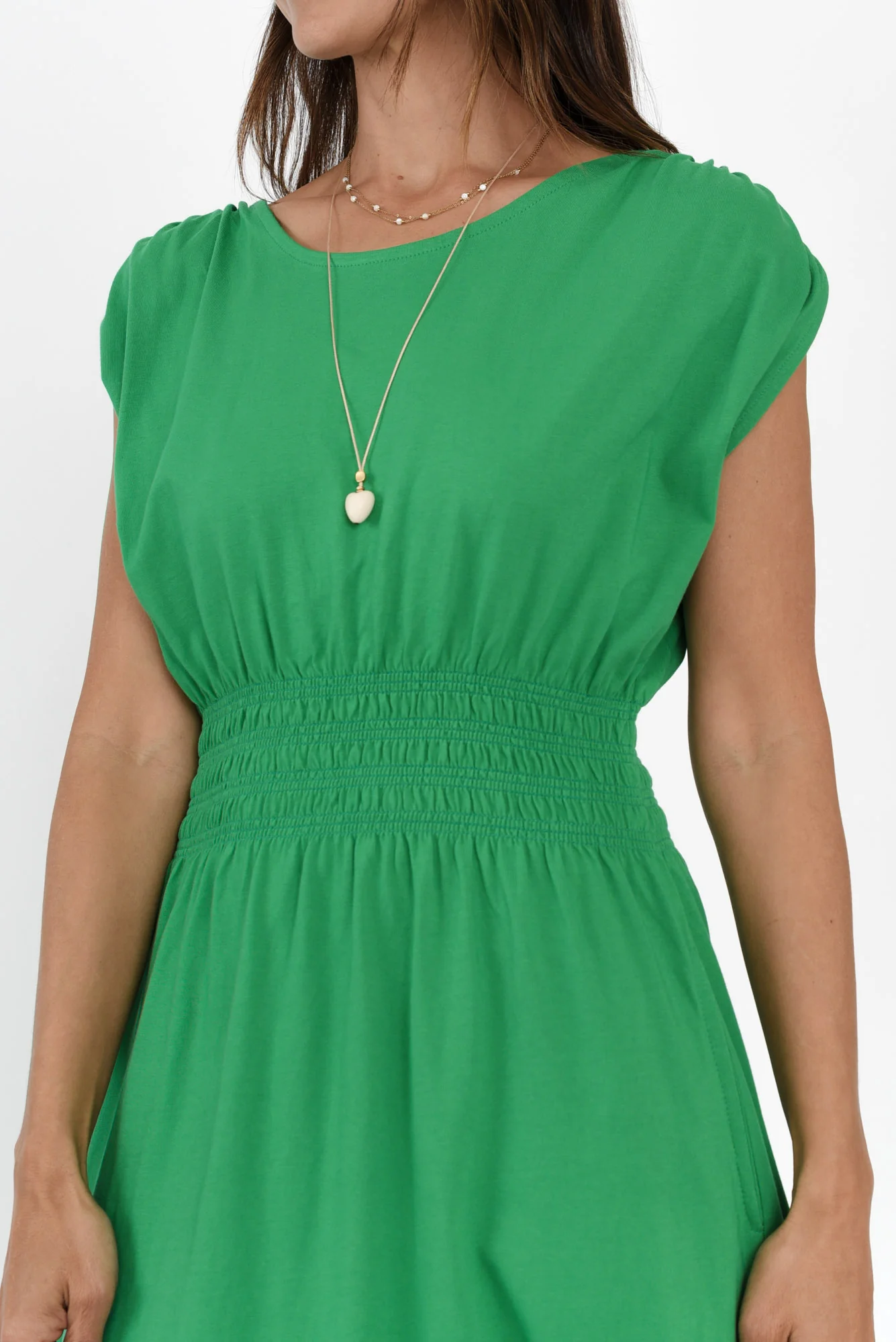 Nelle Green Cotton Pocket Dress - Image 5
