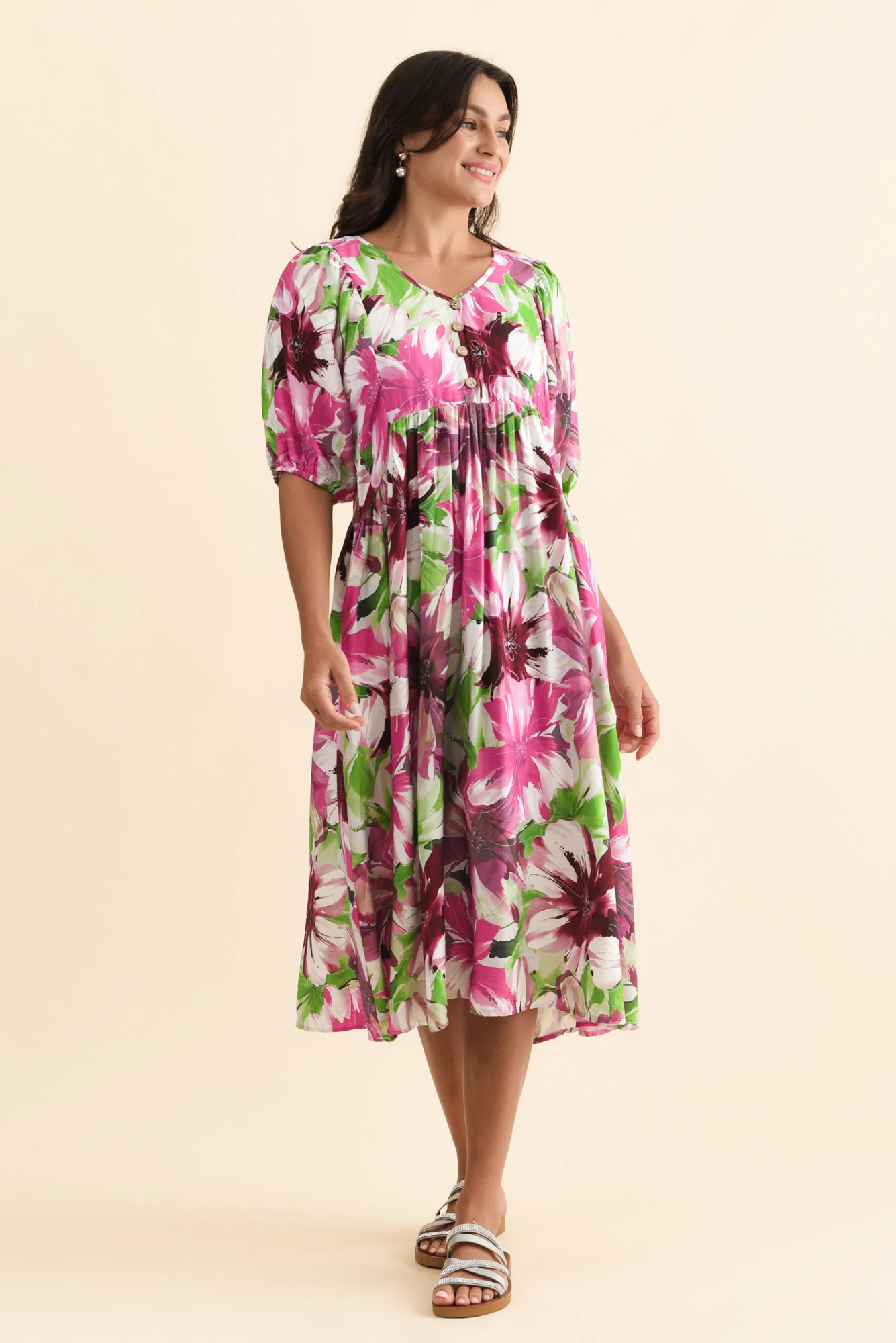 Nolte Purple Flower Pocket Dress - Image 6