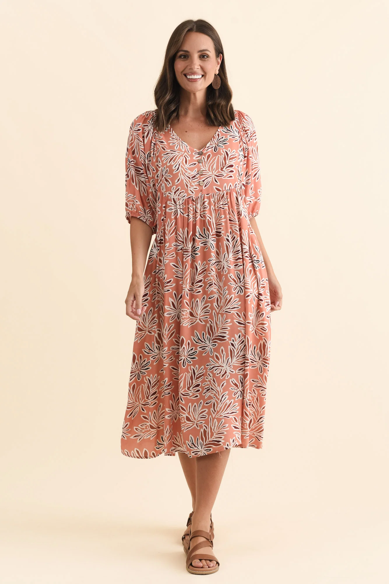 Nolte Rust Leaf Pocket Dress - Image 2